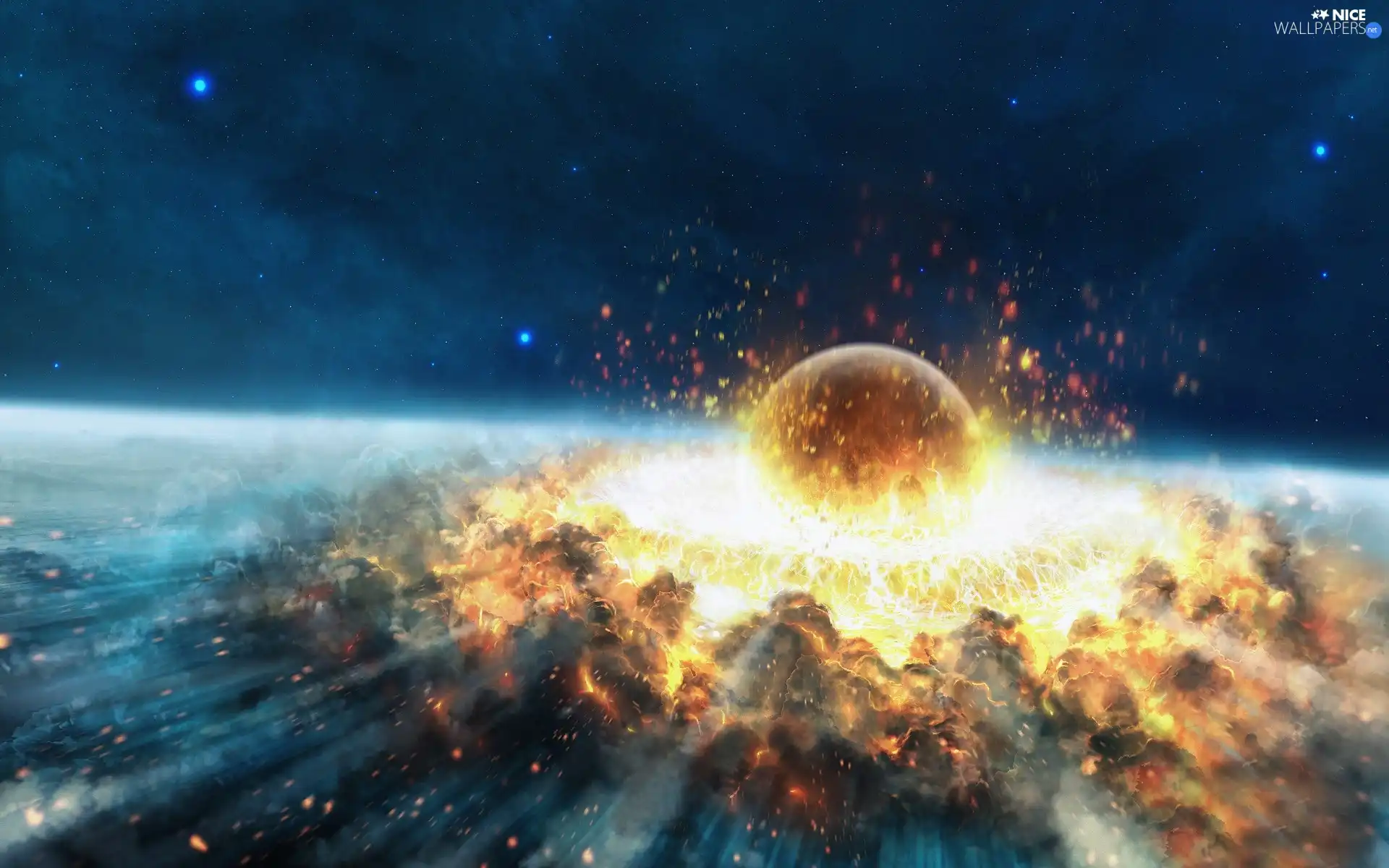 Planet, explosion