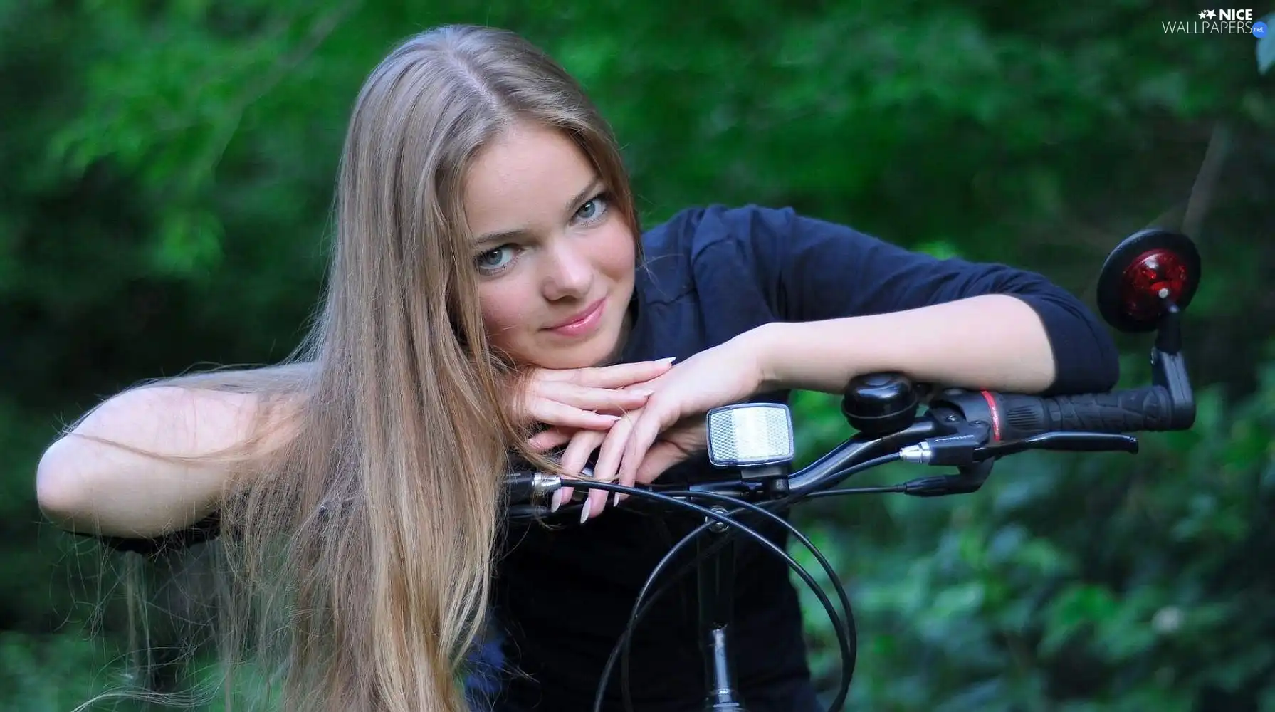 Eyes, face, Women, Hair, Bike