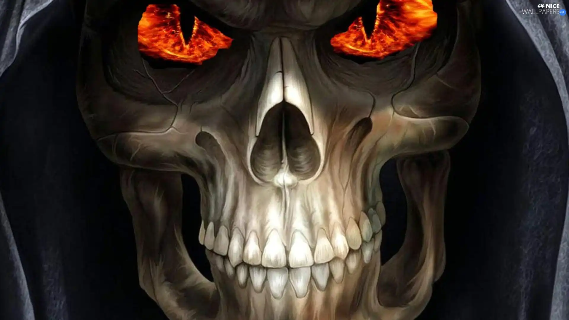 skull, Red, Eyes, hood