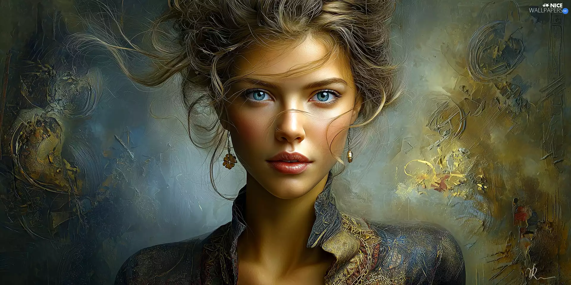 Eyes, face, girl, Blue, Women