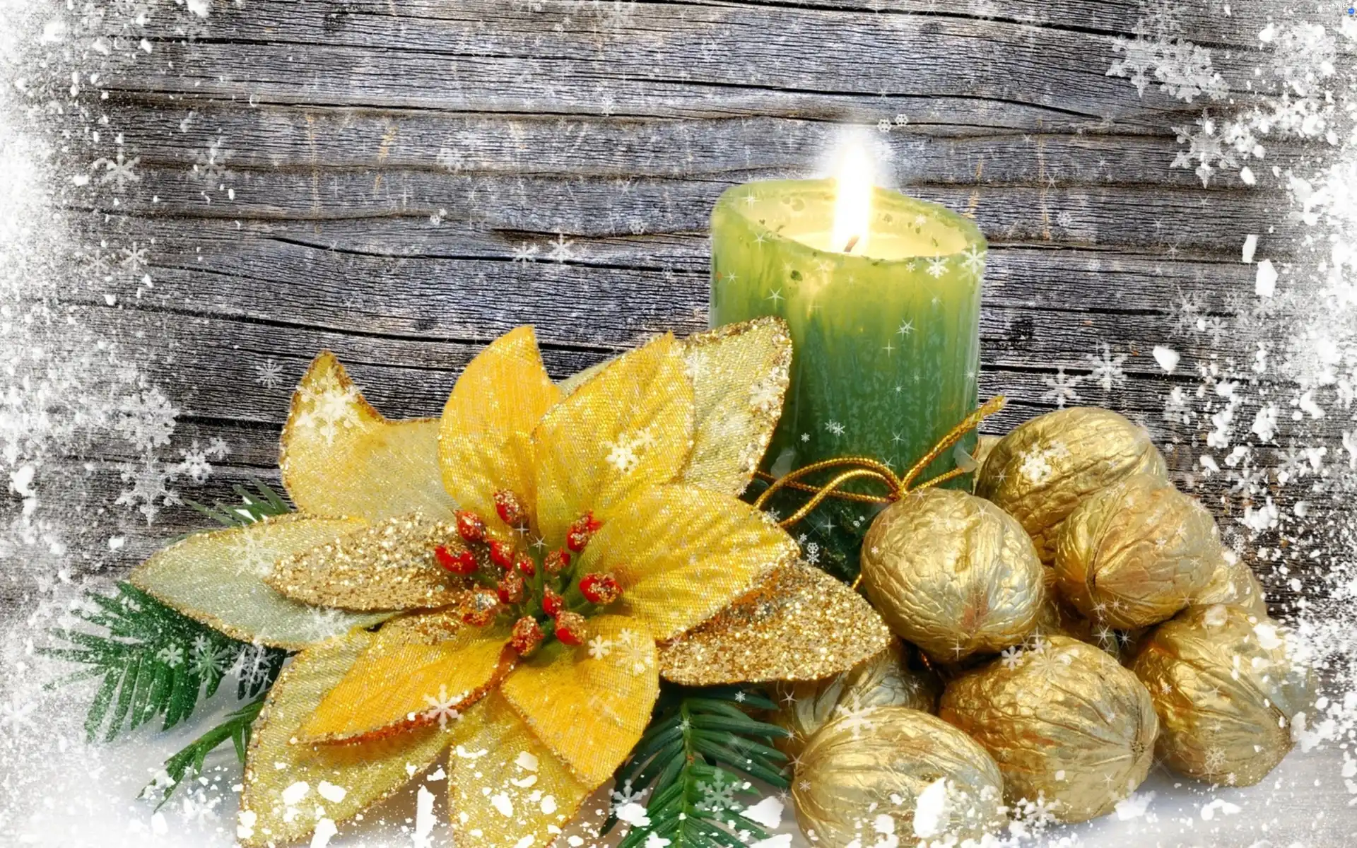 festive, decoration, nuts, headdress, candle