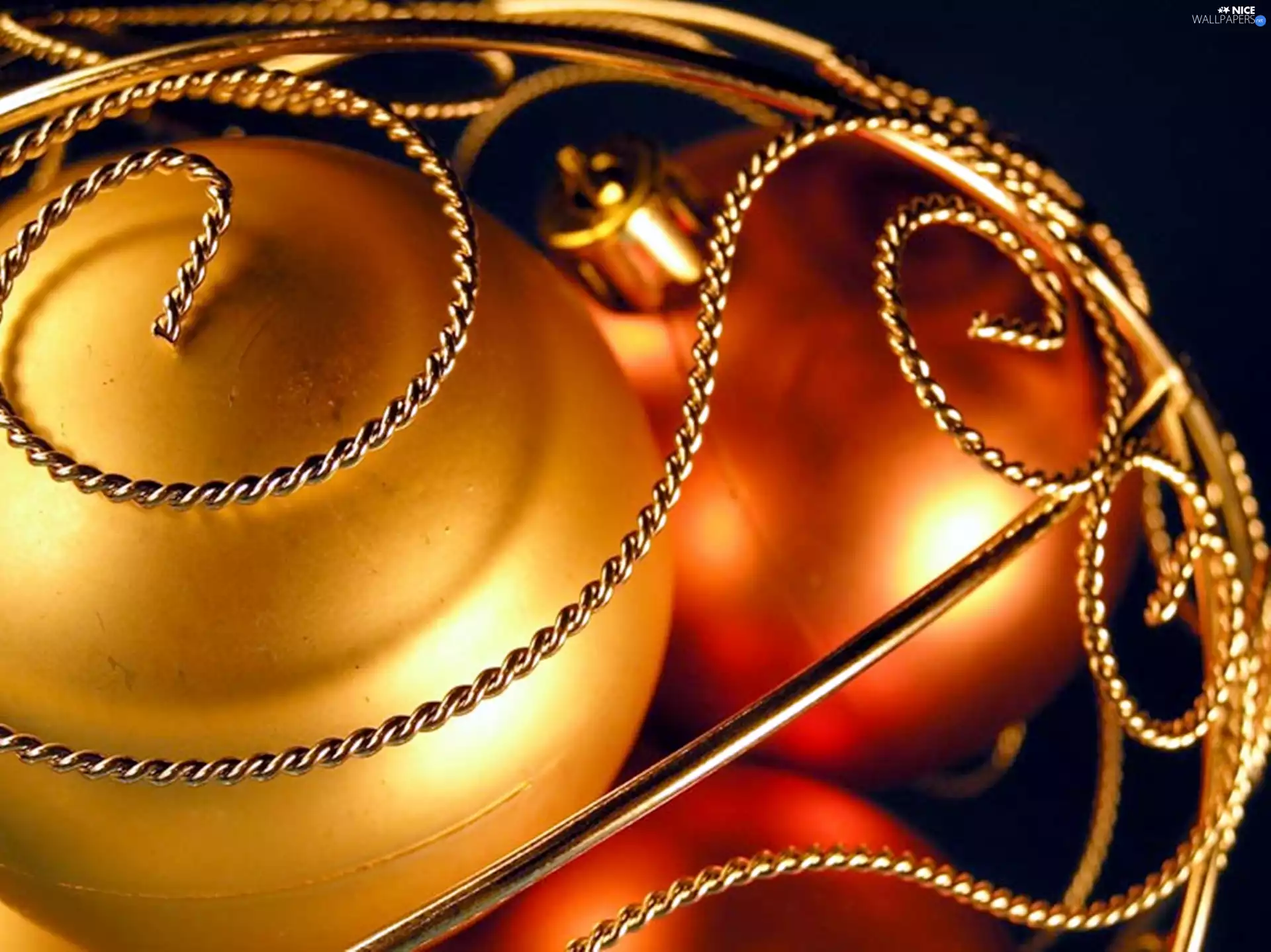 filament, Golden, baubles