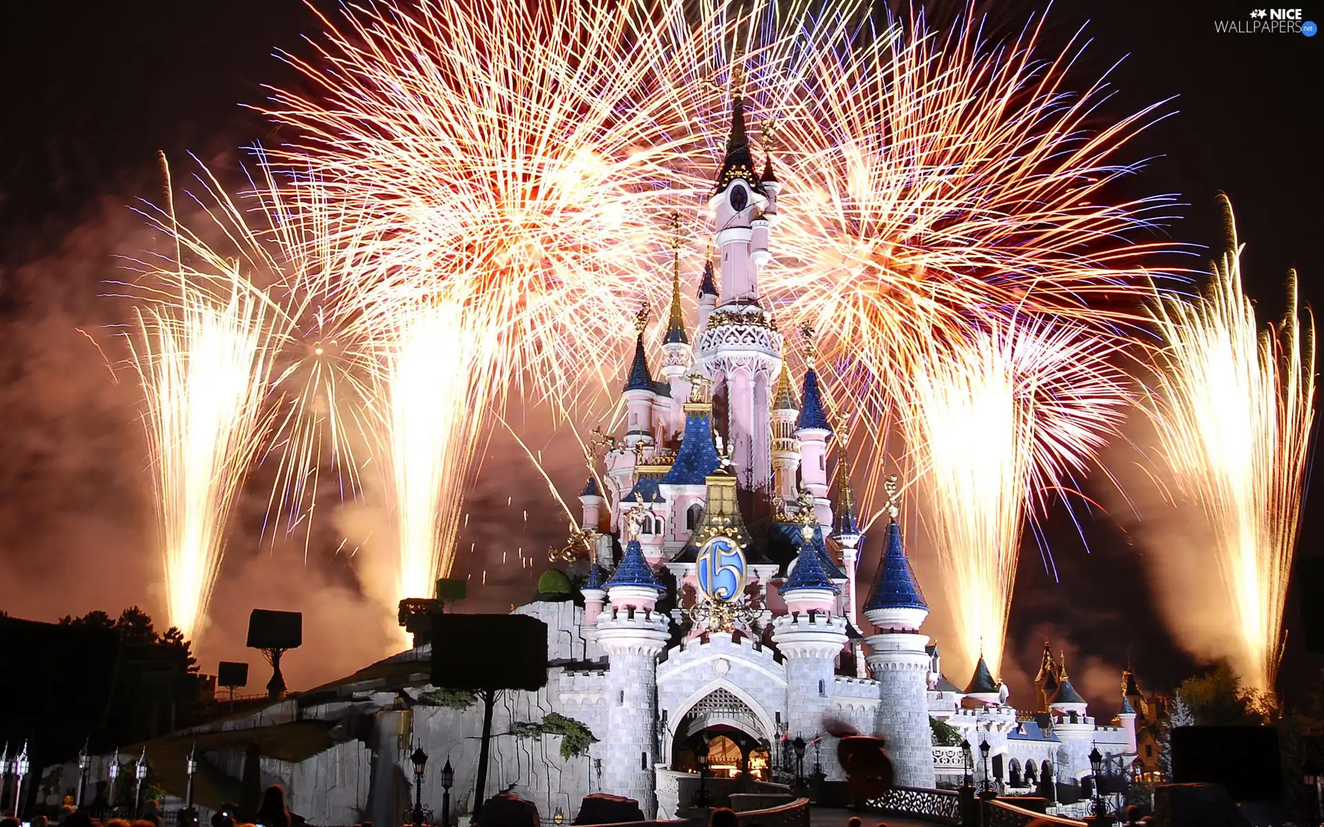 fireworks, fairy, Castle
