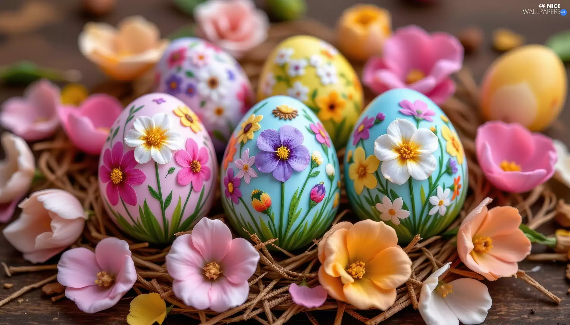 eggs, Easter, Ai, Flowers