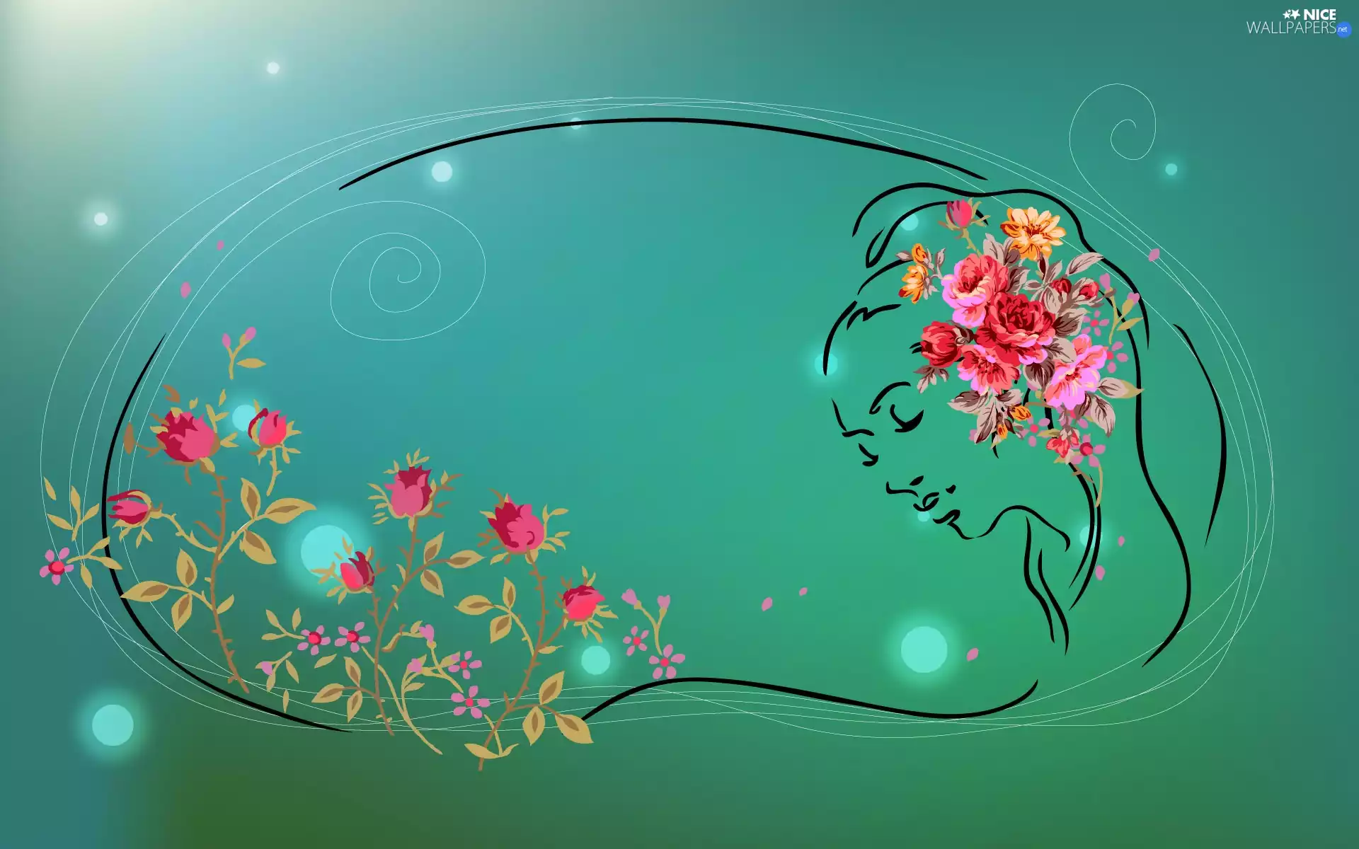 Flowers, Women, Head