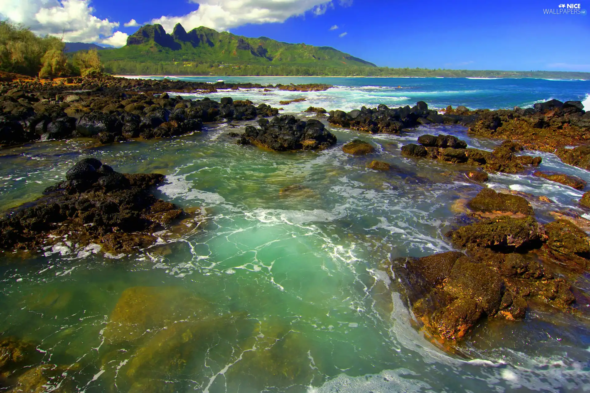 foamed, water, River, rocks, great