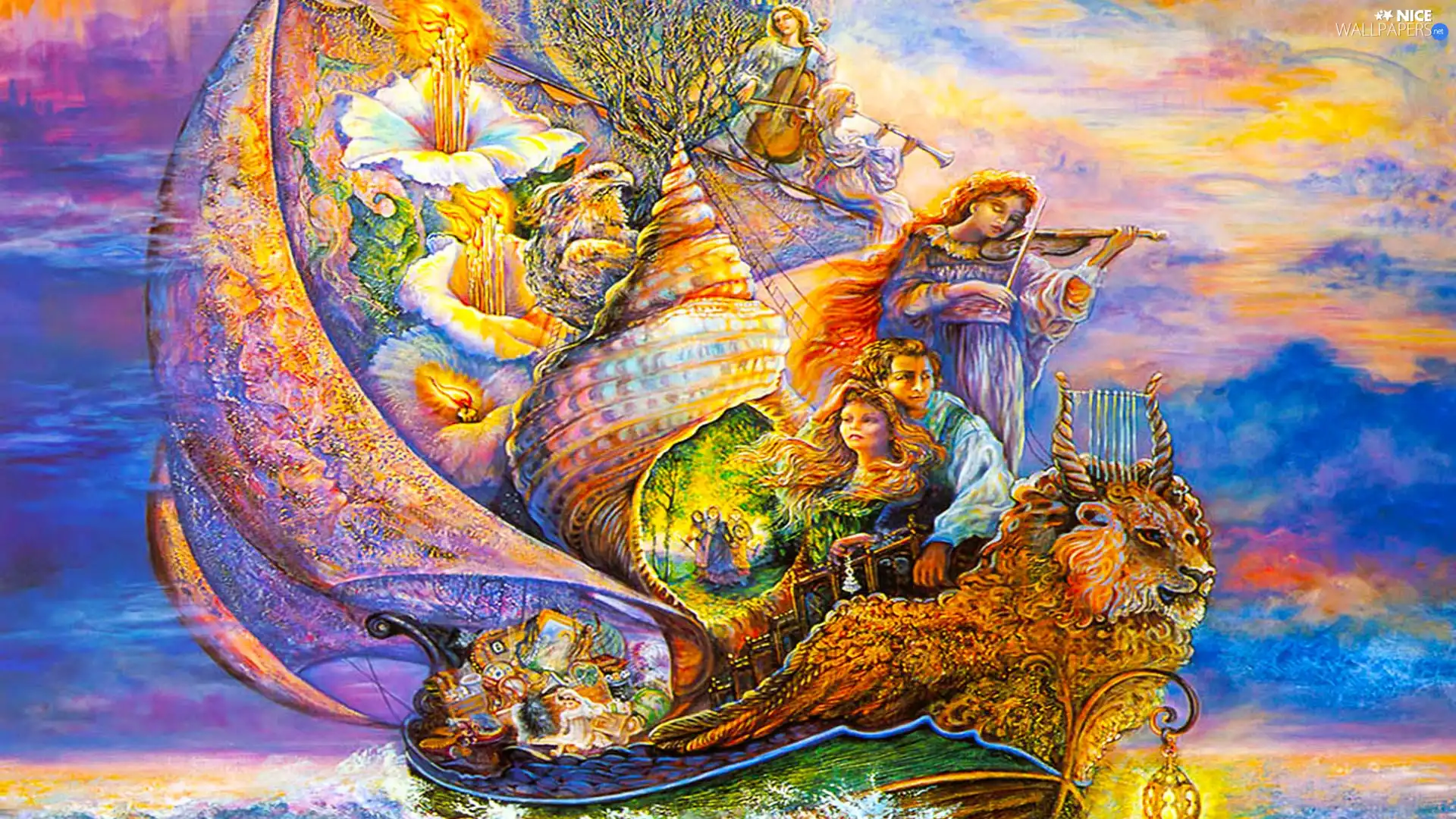 sail, water, folks, Lion