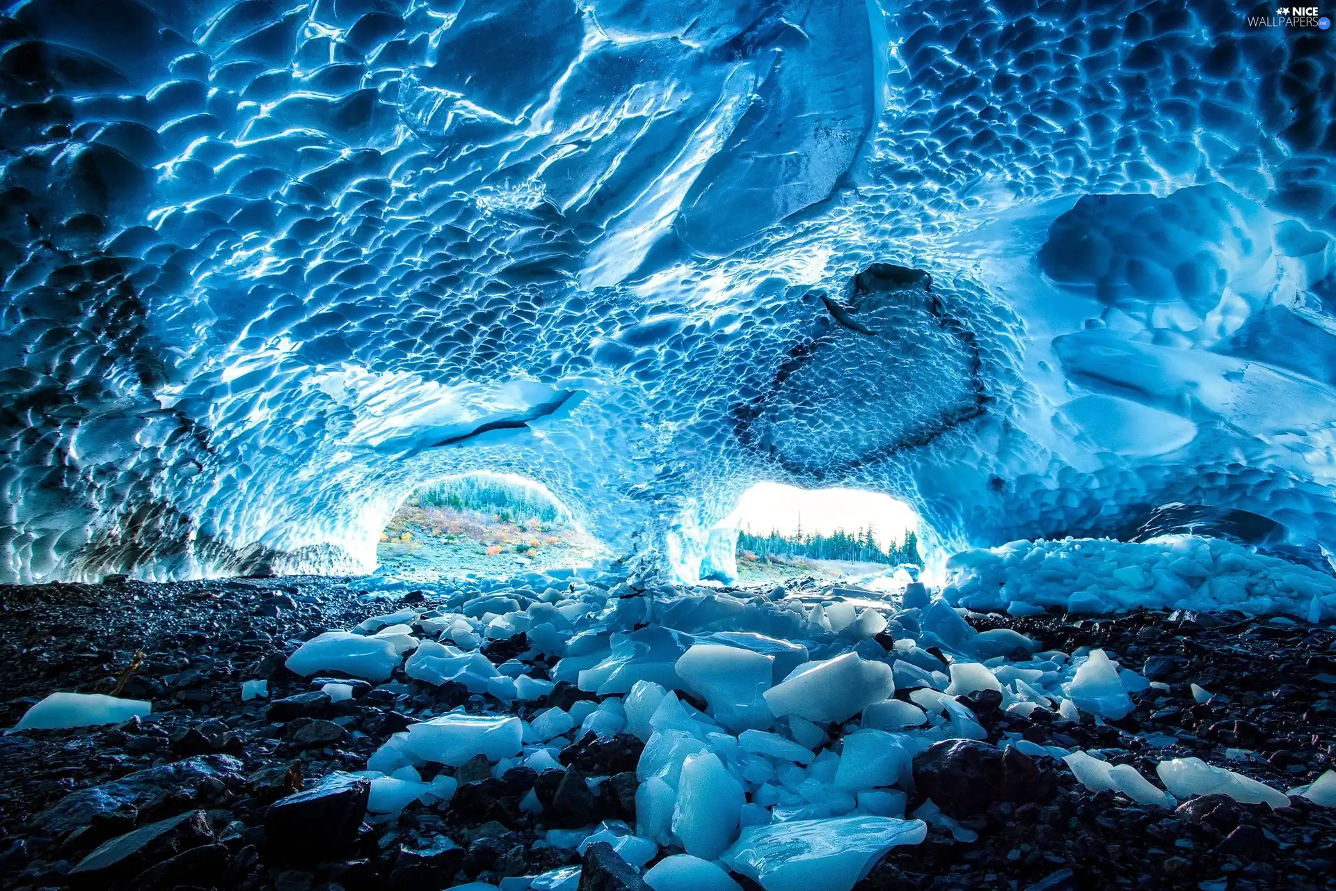 floe, forest, luminosity, ligh, flash, Ice, cave, sun