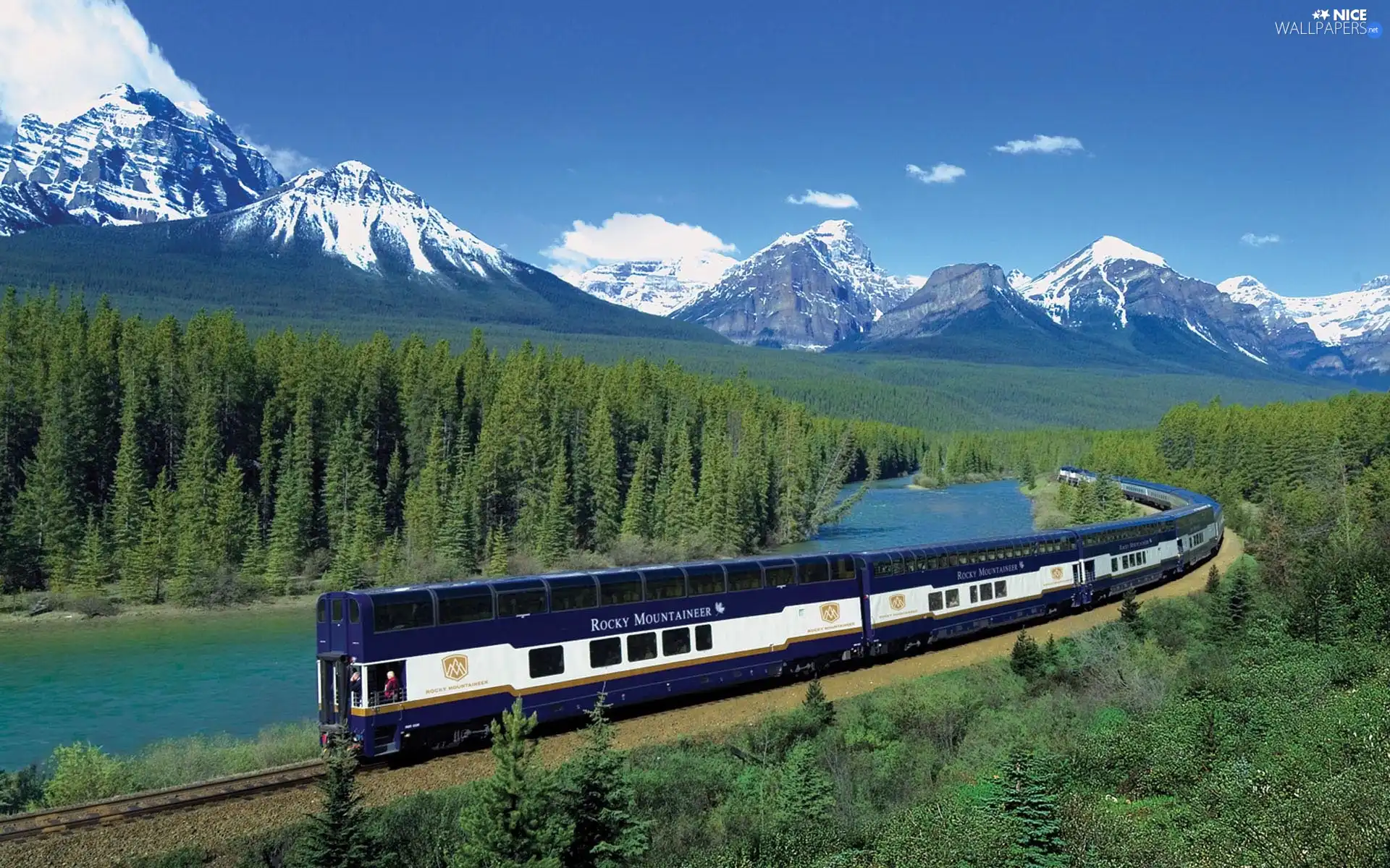 Train, Mountains, forest, Express