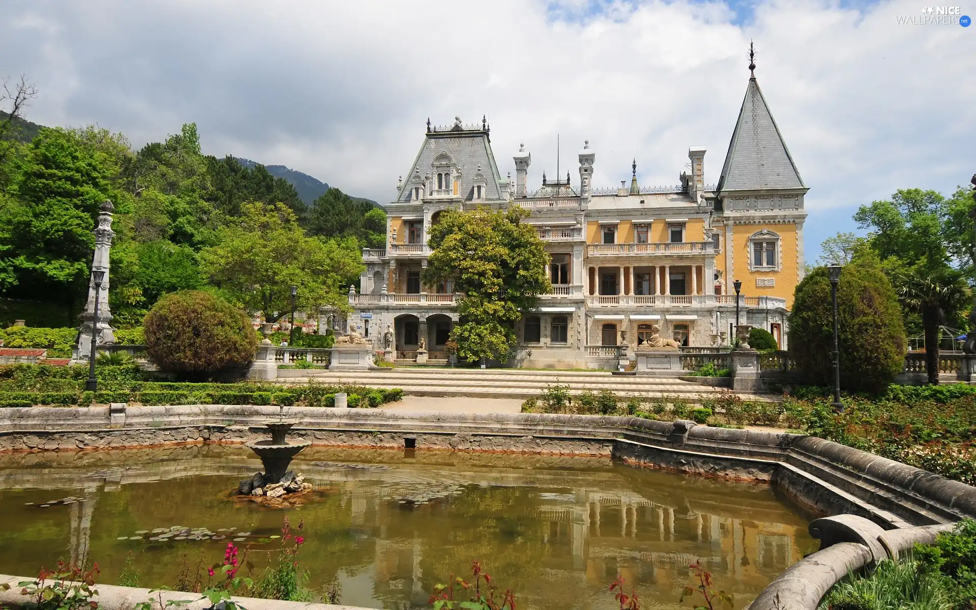 Crimea, palace, fountain, Massandra