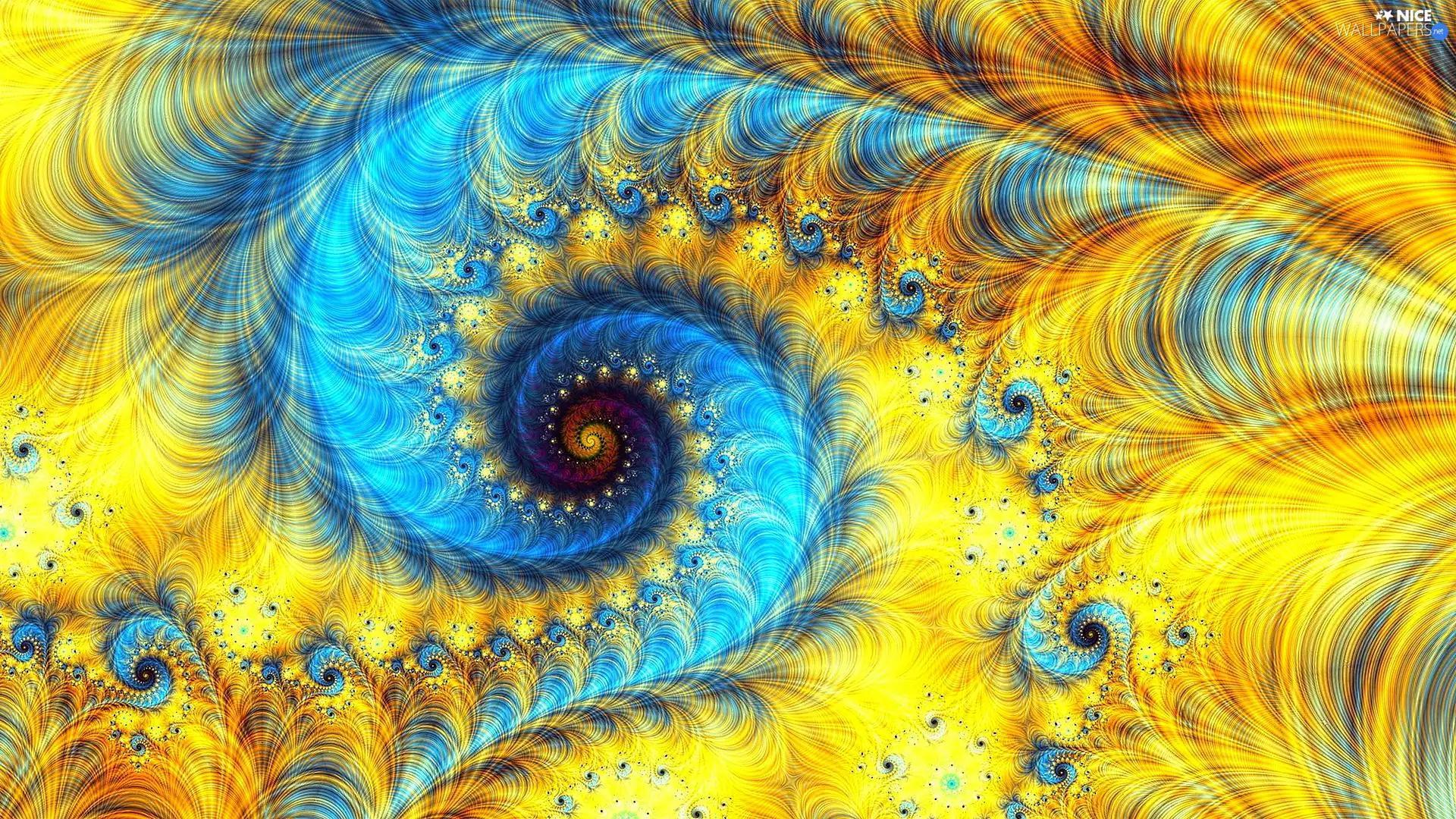 spiral, Yellow-Blue, Fraktal