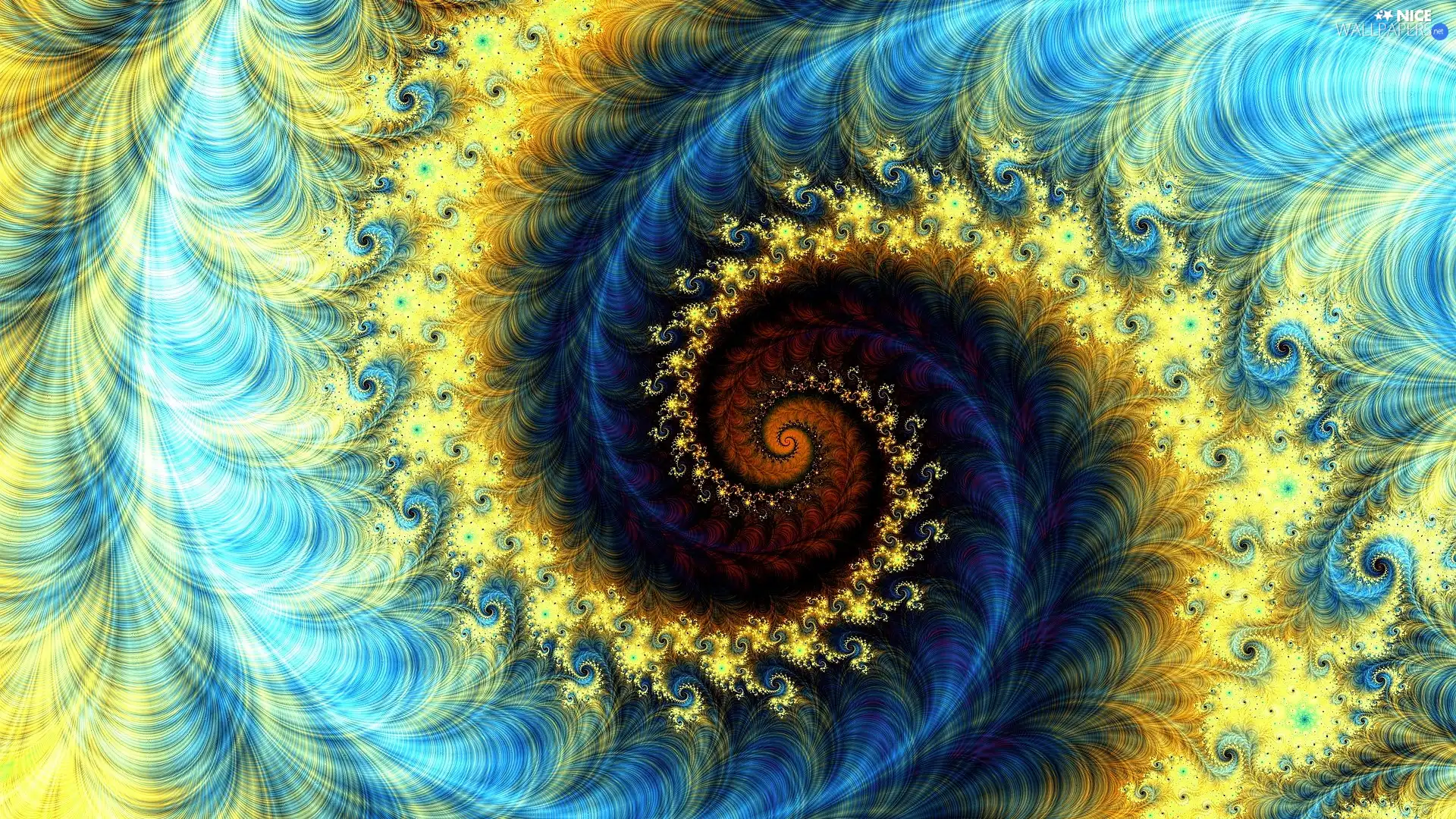 spirals, Yellow-Blue, Fraktal