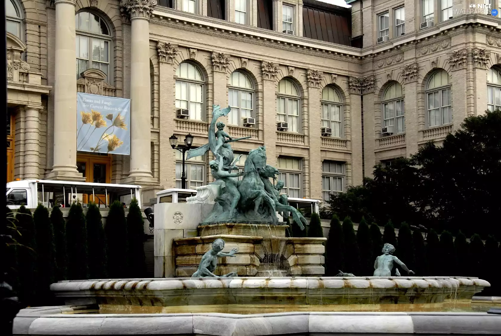 botanical, fountain, House, Garden, New York