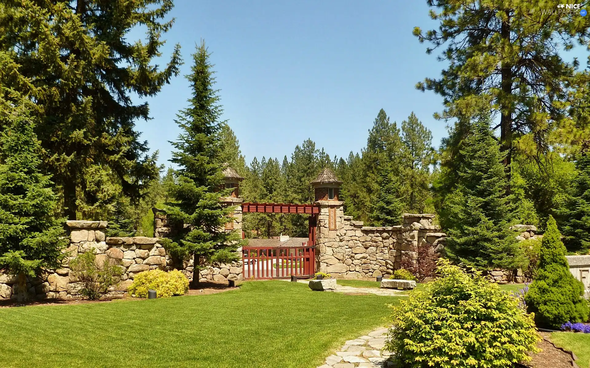 Gate, summer, Garden