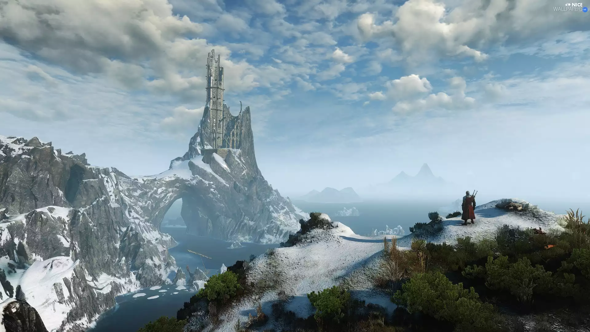 The Witcher 3 Wild Hunt, game, Mountains, Castle, Geralt, The Witcher 3 Wild Hunt