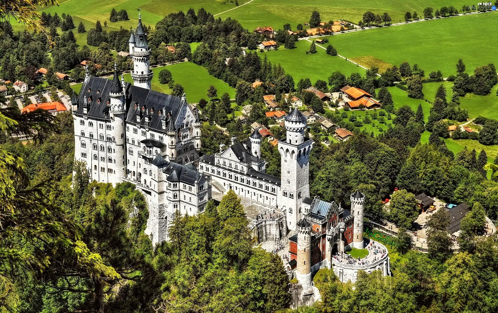 Castle, panorama, Germany, Neuschwanstein