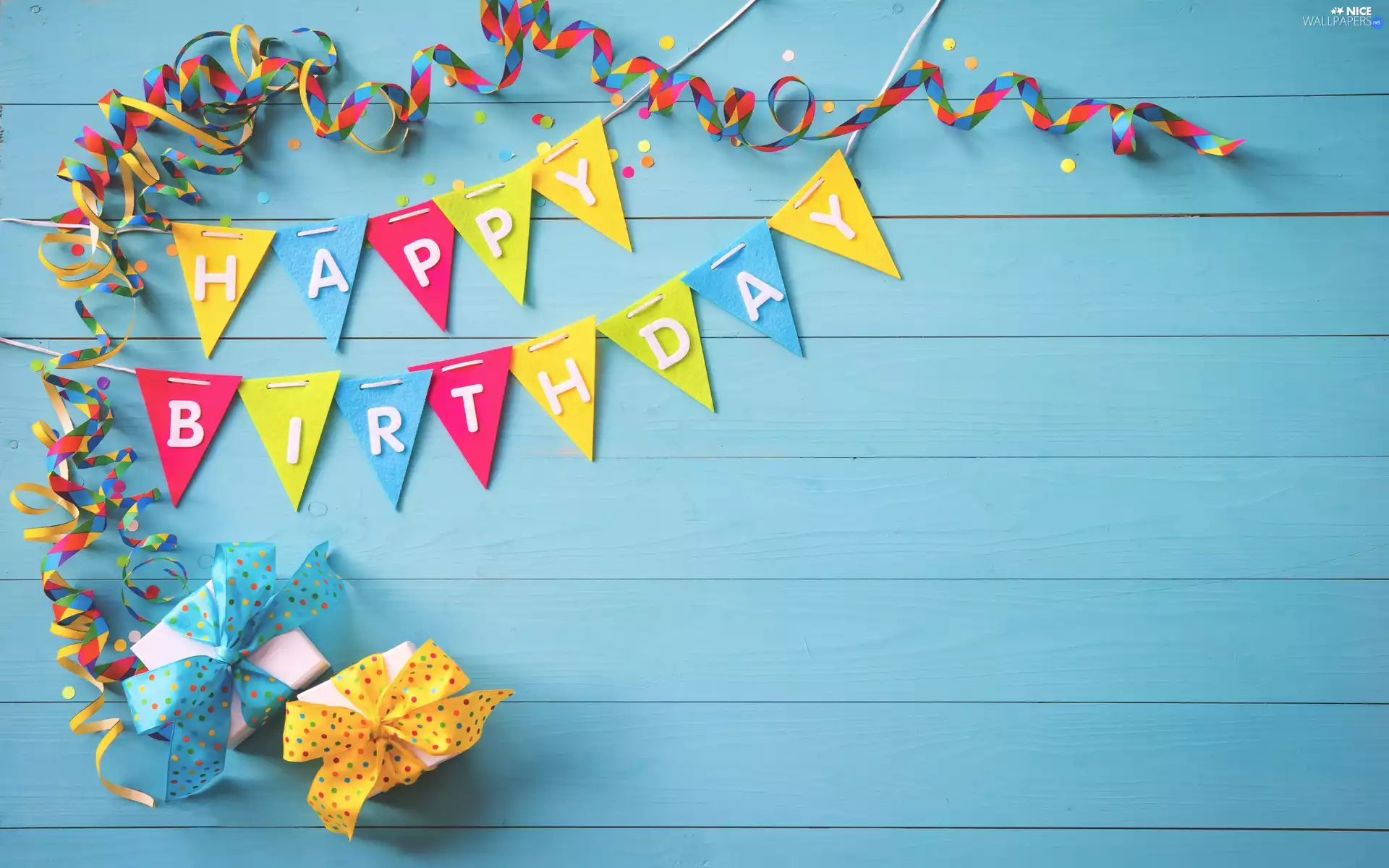 streamers, gifts, birthday, ##, Wishes