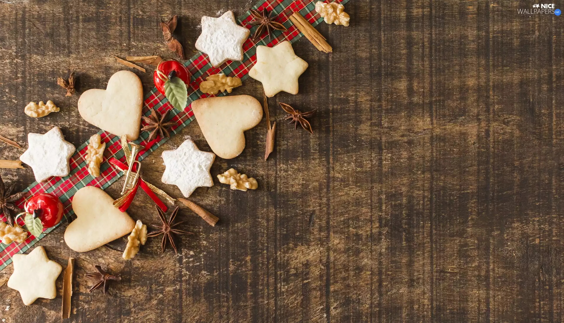 Christmas, heart, Stars, ginger