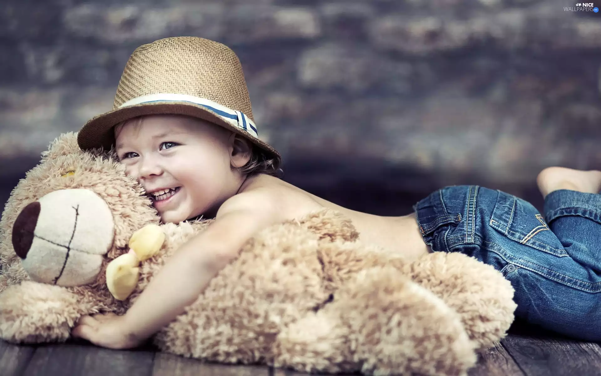 teddy bear, happy, girl