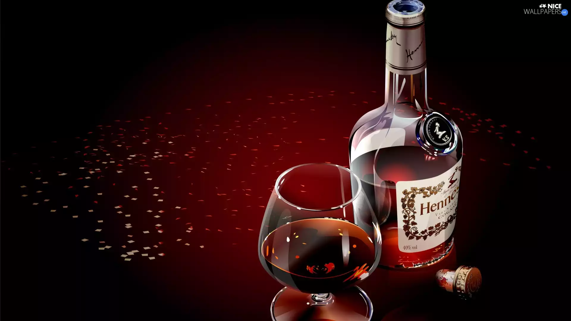 glass, cognac, Hennessy