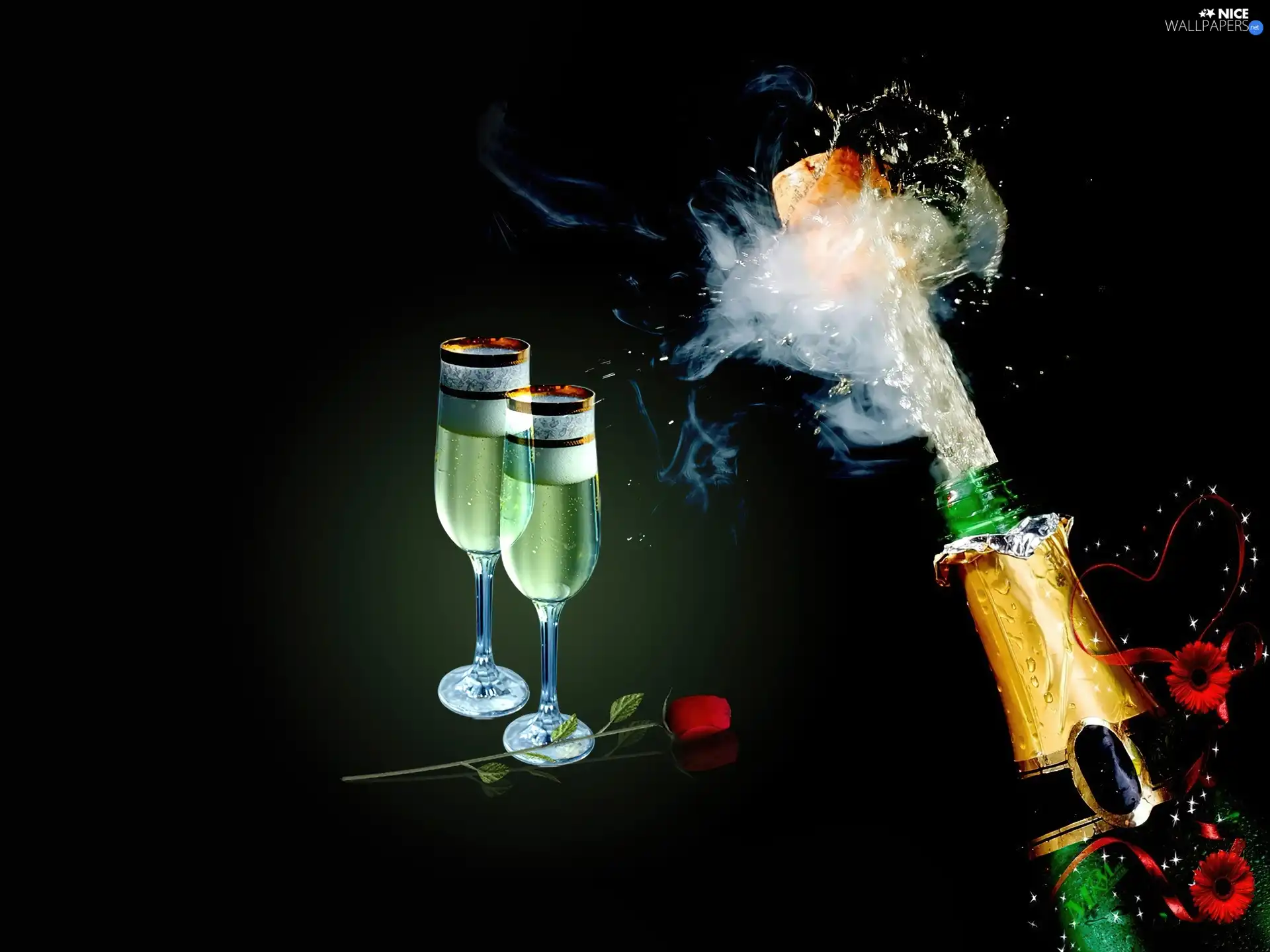 Champagne, glasses