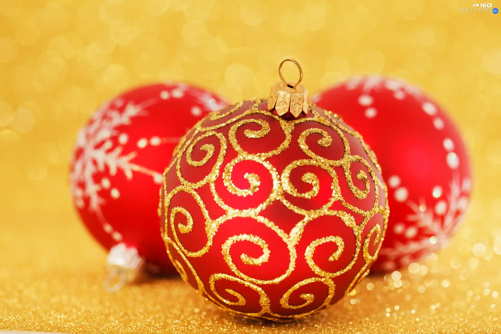 bauble, red, Golden automobile