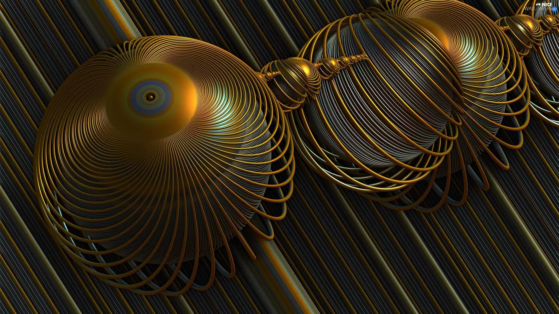 Orbs, 3D Graphics, Golden