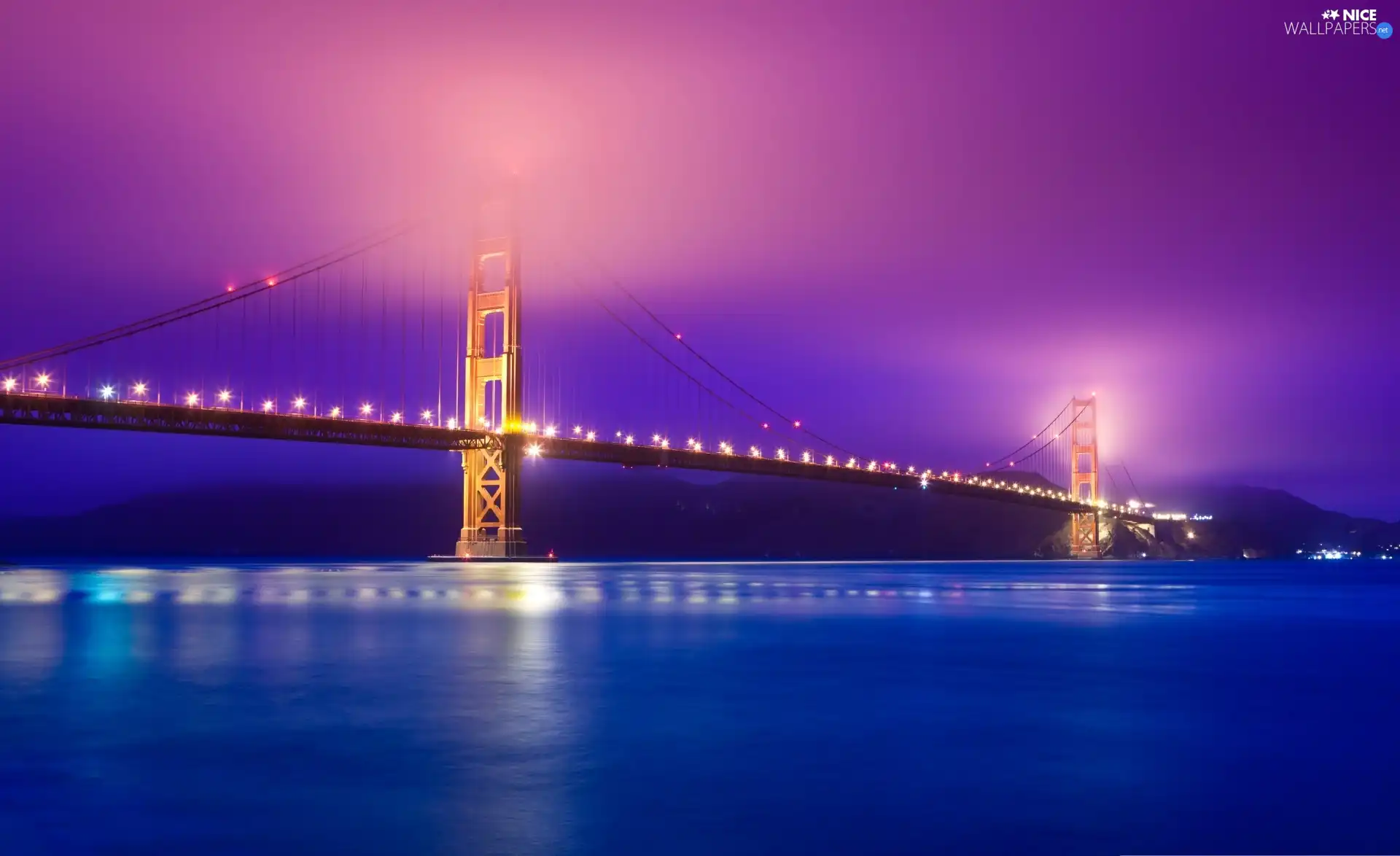 San Francisco, Floodlit, The Golden Gate Bridge