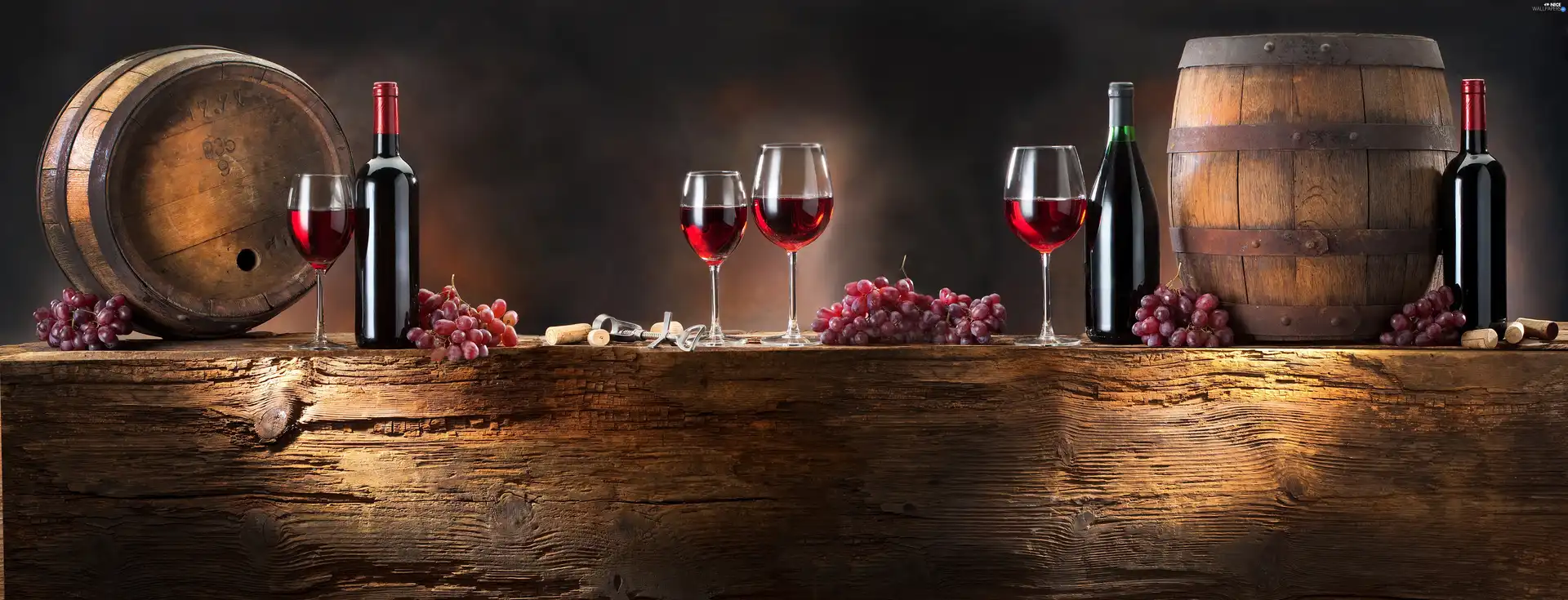 Bottles, Wines, Grapes, Lights