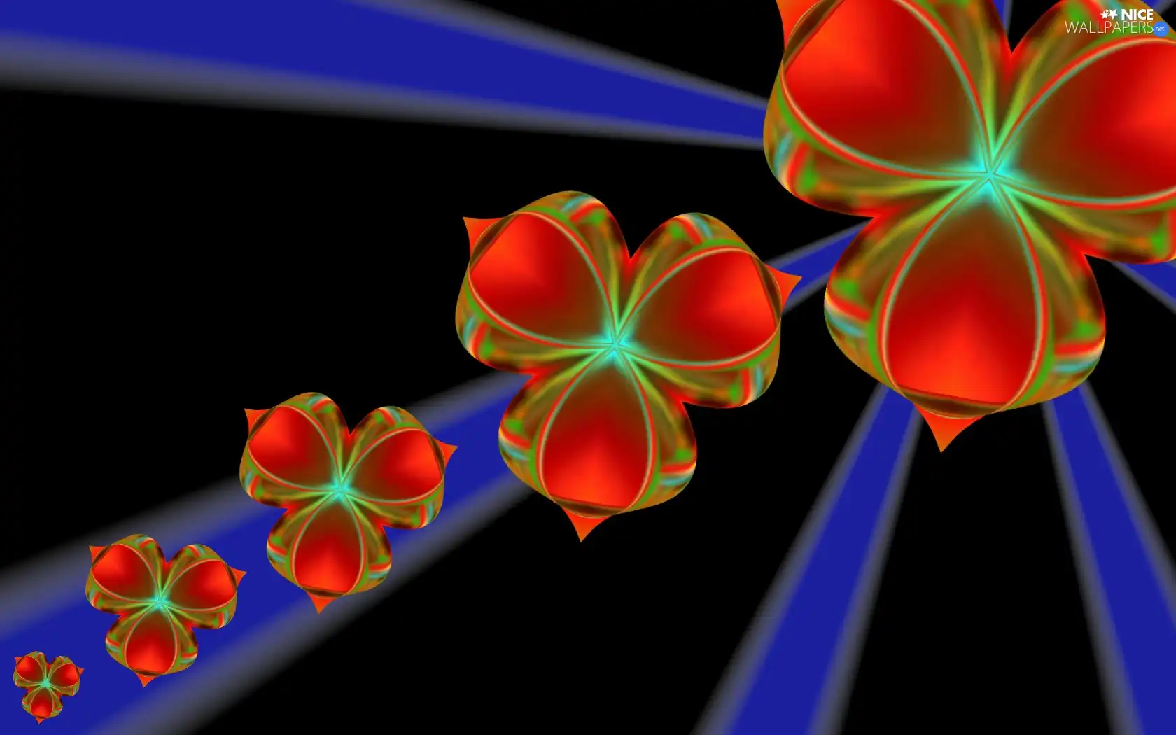 abstraction, bows, graphics, Red