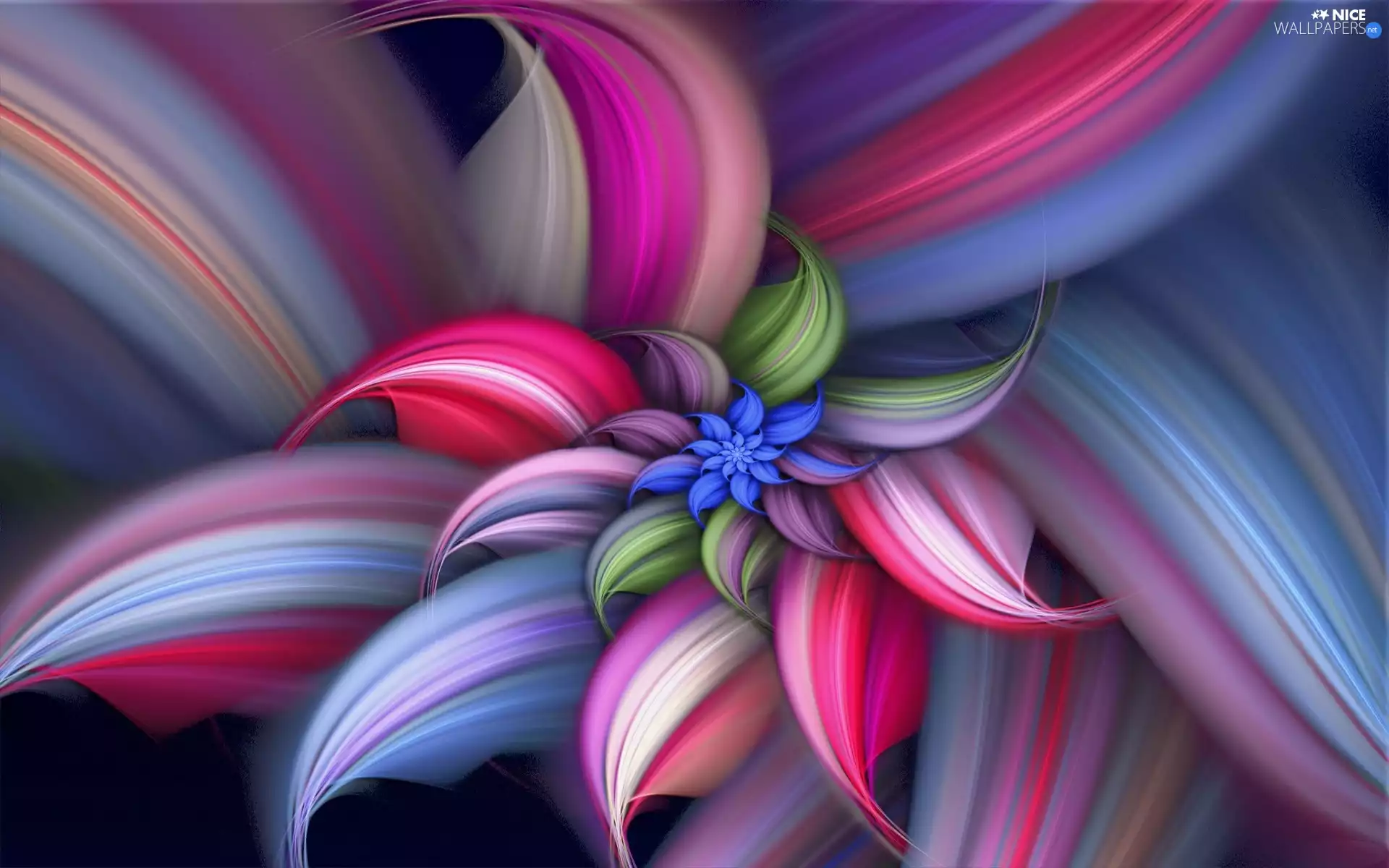 Multicoloured, graphics, abstraction, Colourfull Flowers