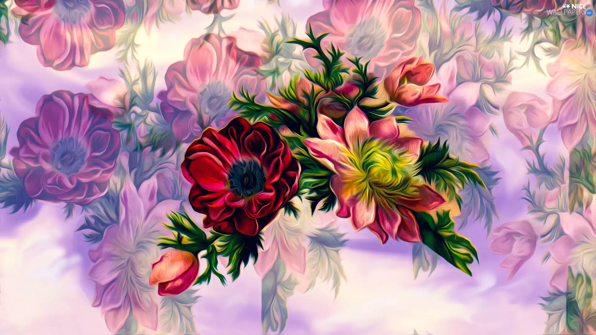 color, graphics, Colorful Background, Flowers