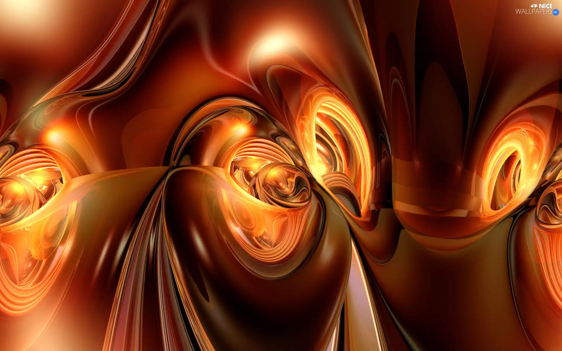 3D Graphics, Fire, abstraction, Orange