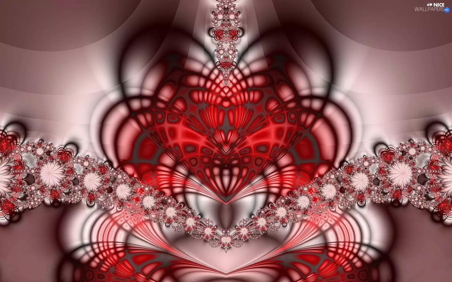 graphics, heart, Flowers