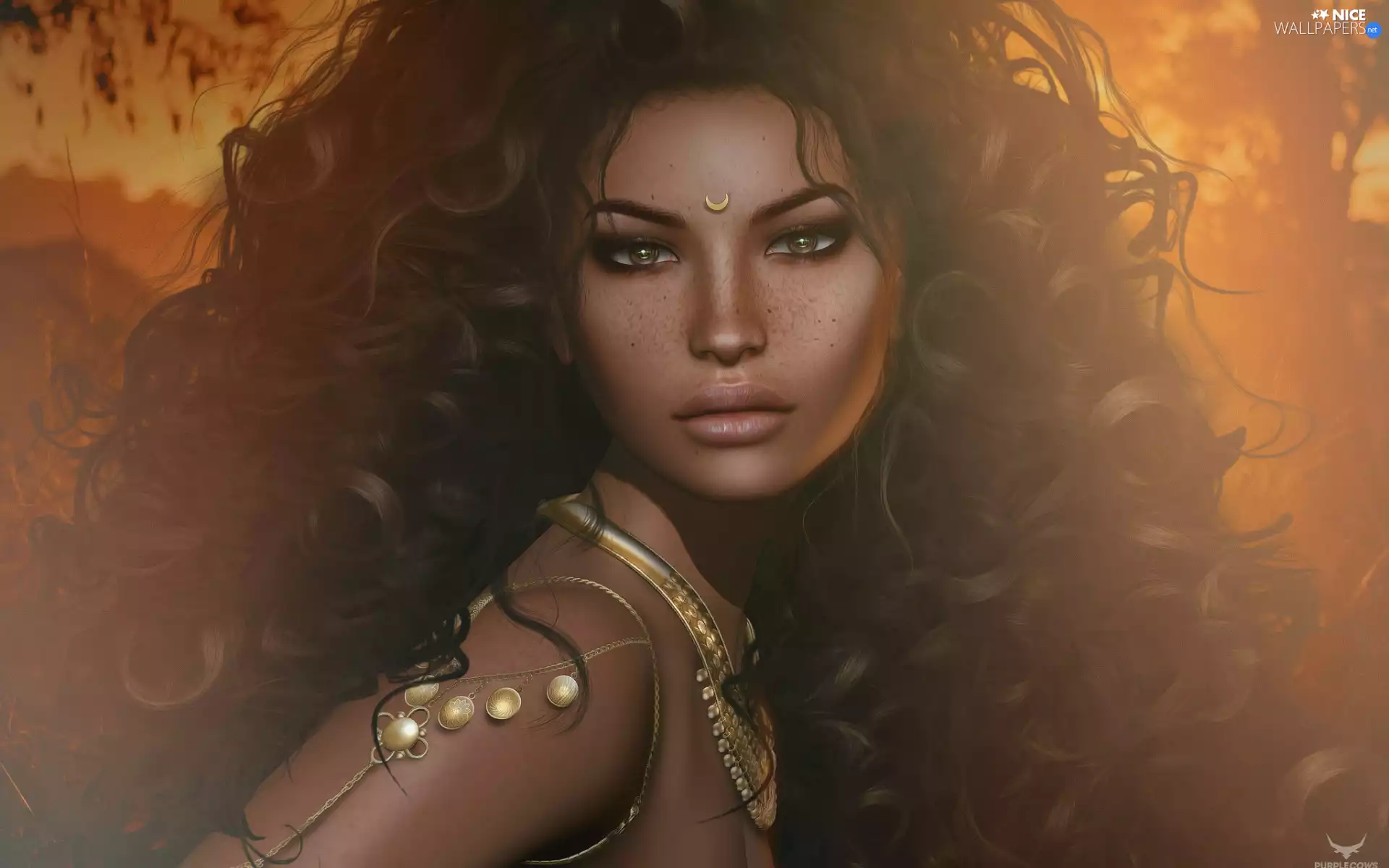 spiral, Women, freckles, graphics, jewellery, Hair