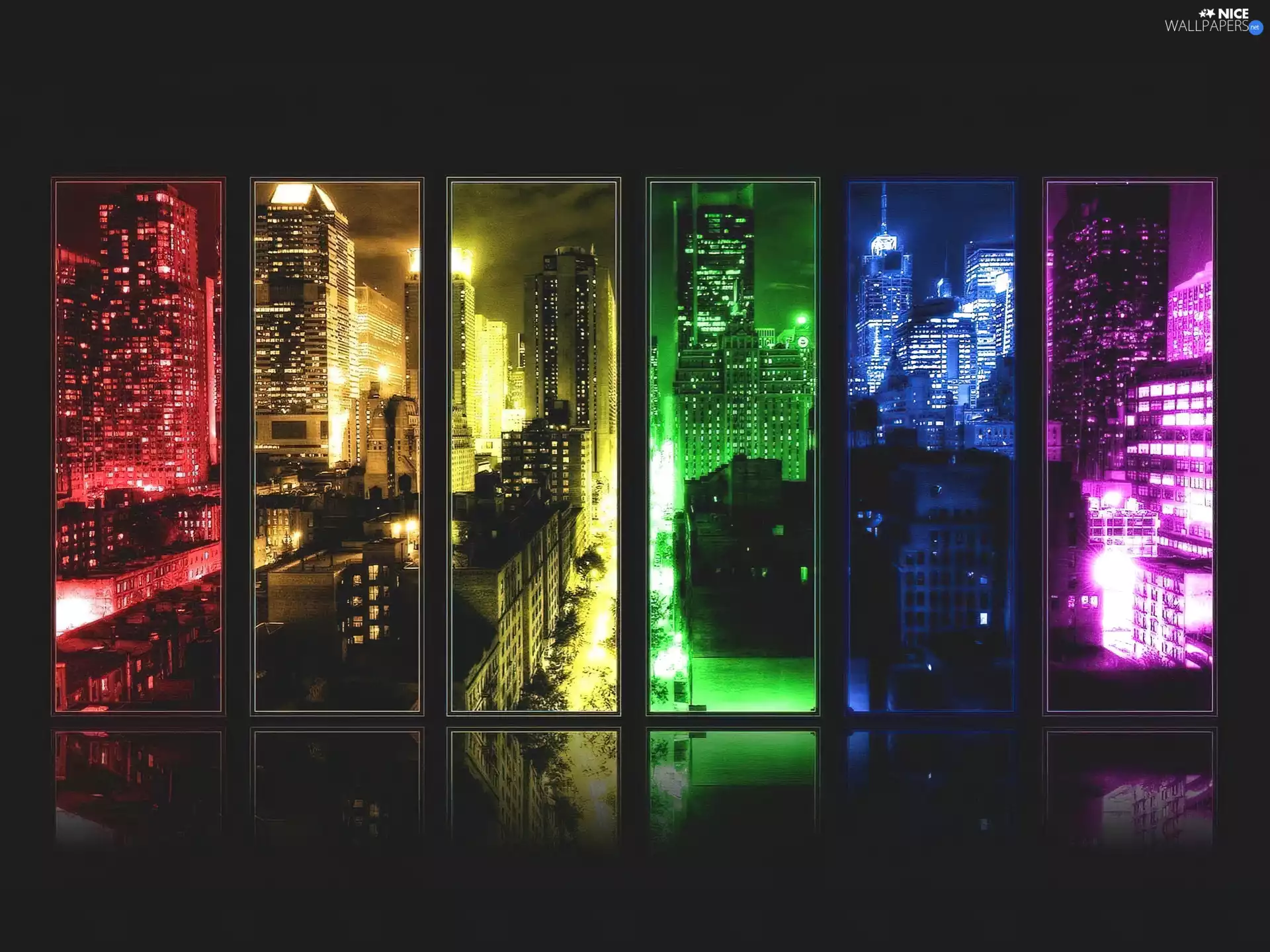 graphics, Town, Night