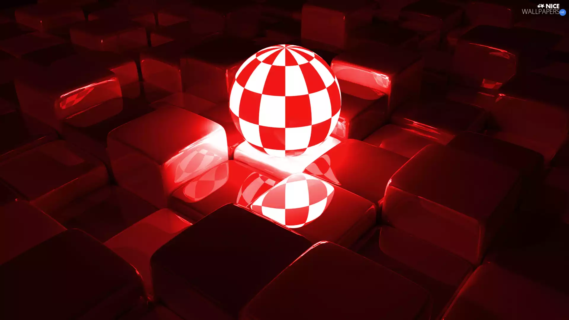 3D Graphics, Orb, Red-White