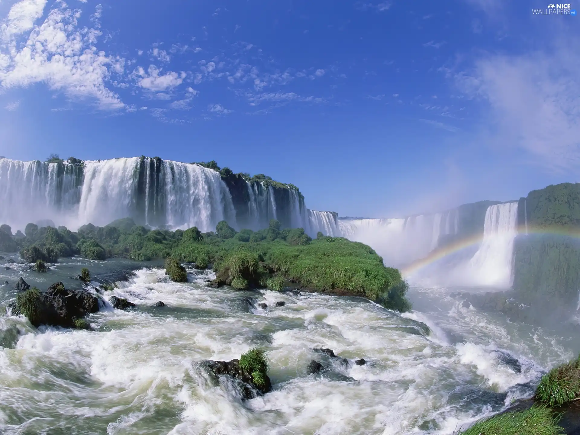 River, waterfall, Great Rainbows