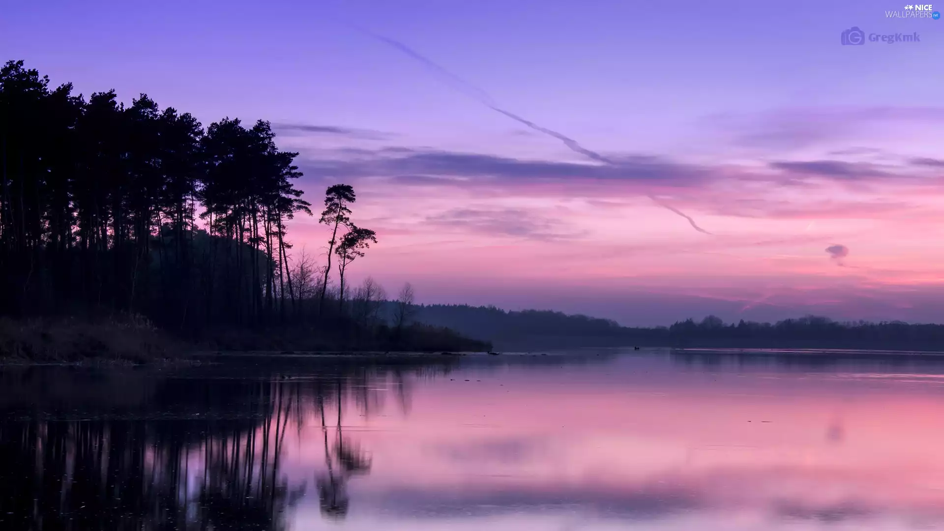 lagoon, Great Sunsets, Wielkopolska, Murowaniec