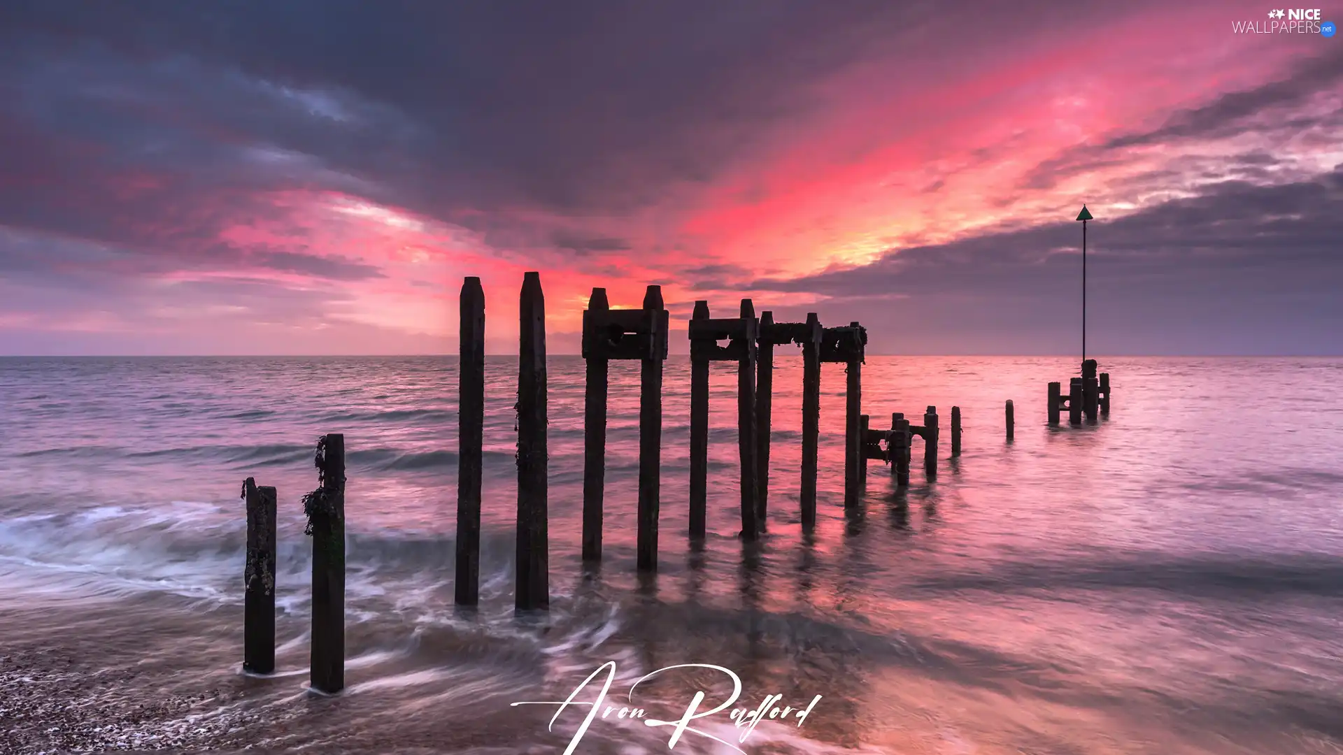 sea, Great Sunsets, clouds, Pins