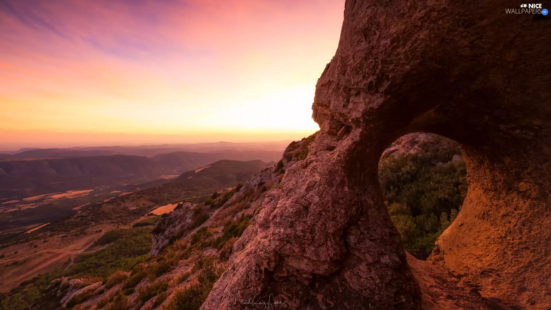 Mountains, Great Sunsets, Sky, rocks