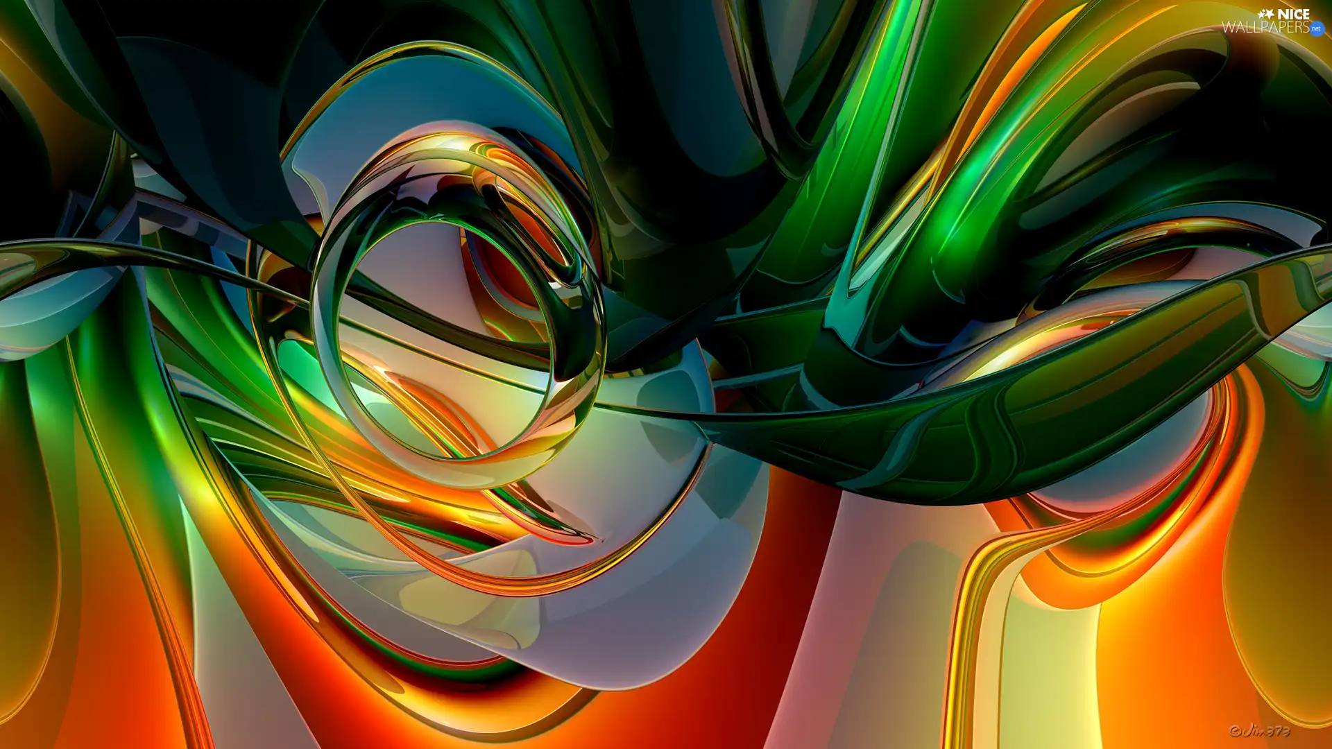 Green-orange, abstraction