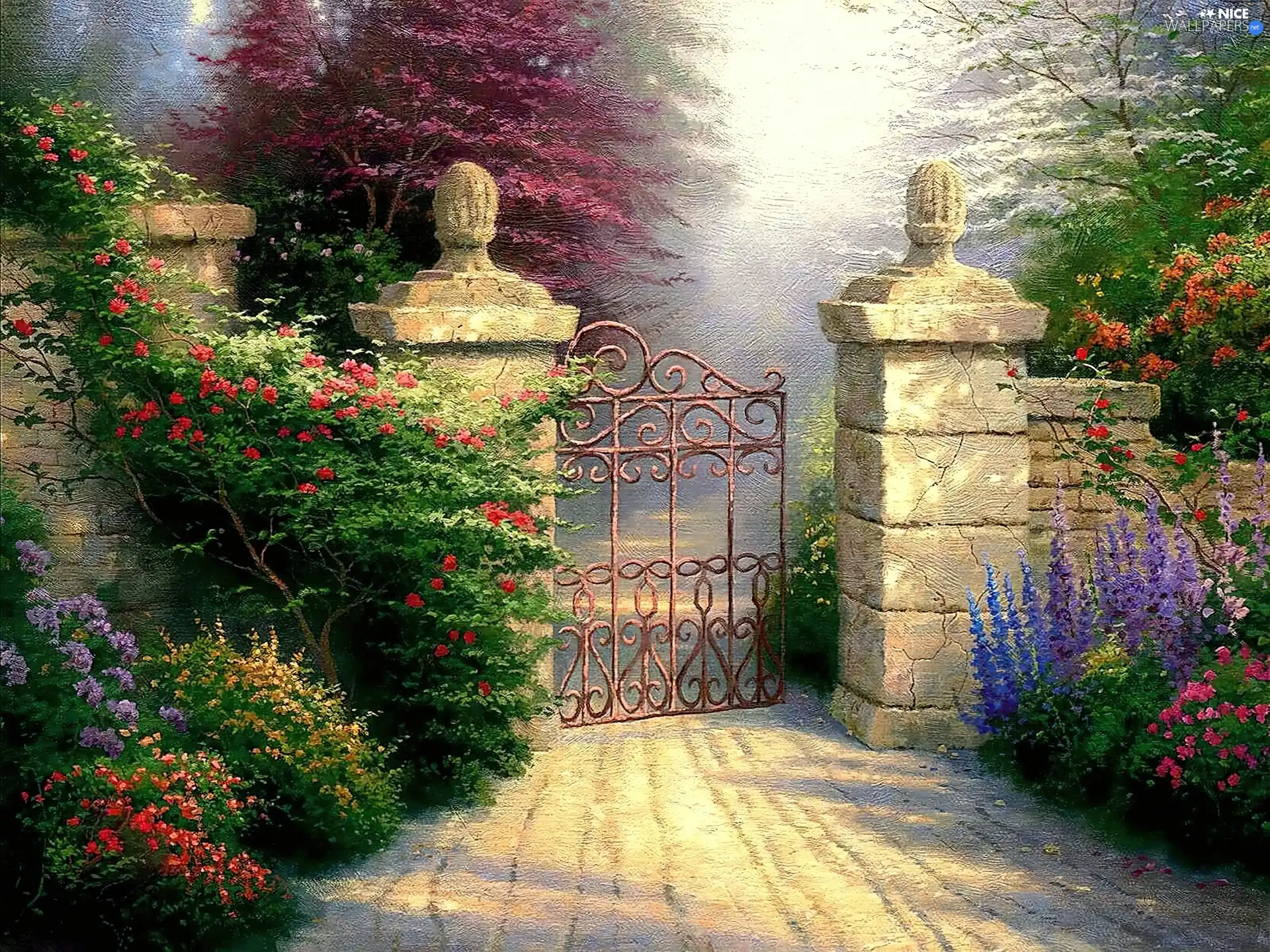 Garden, Fance, green, Gate