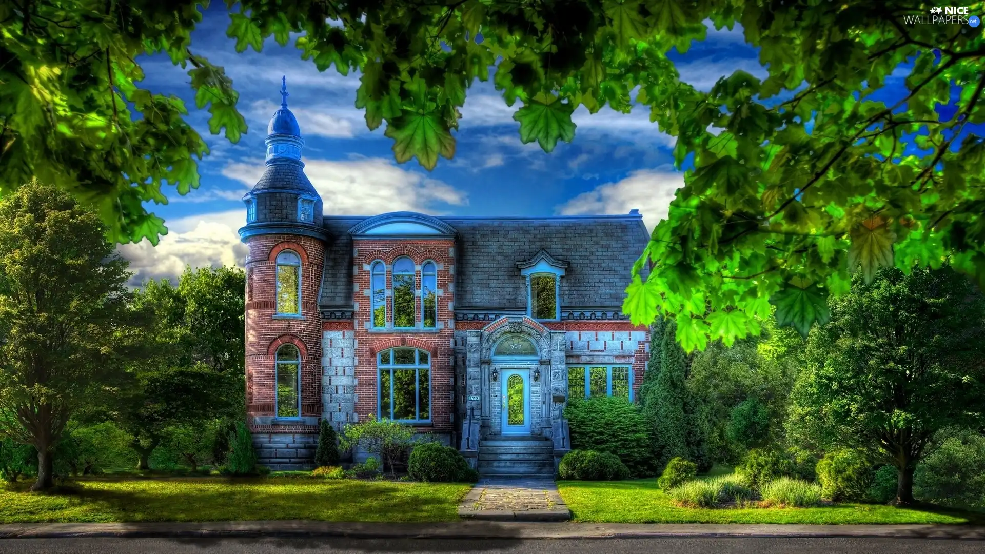 green, house, Leaf