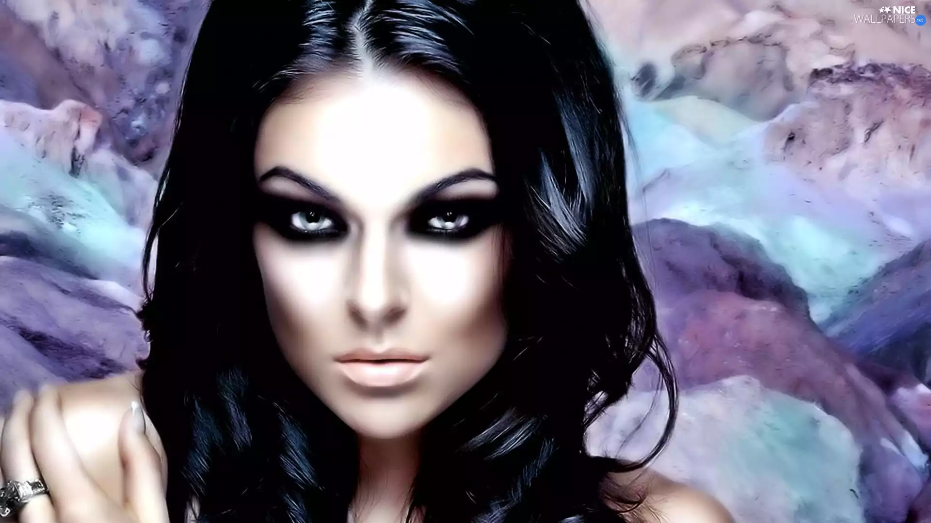 Women, Eyes, graphics, Grey