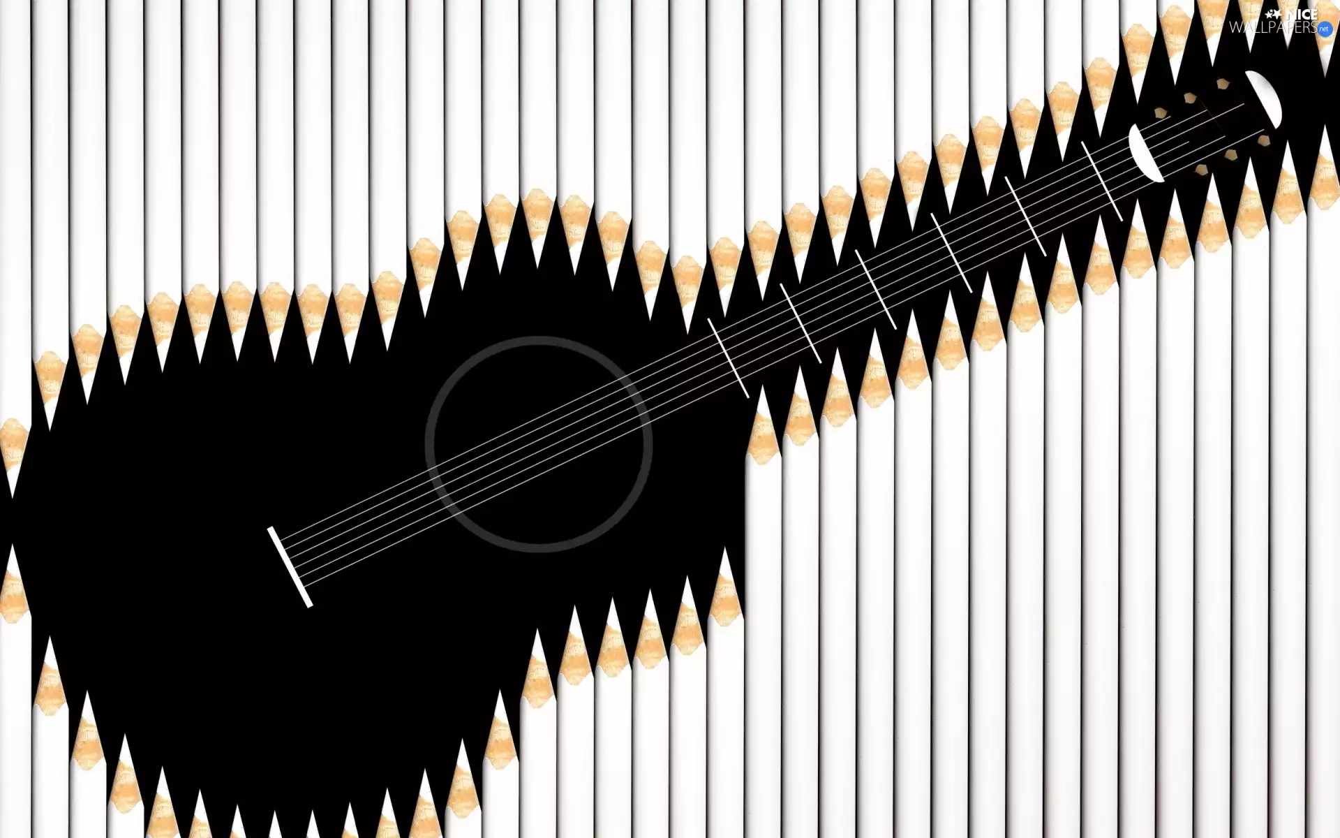 2D Graphics, crayons, Guitar