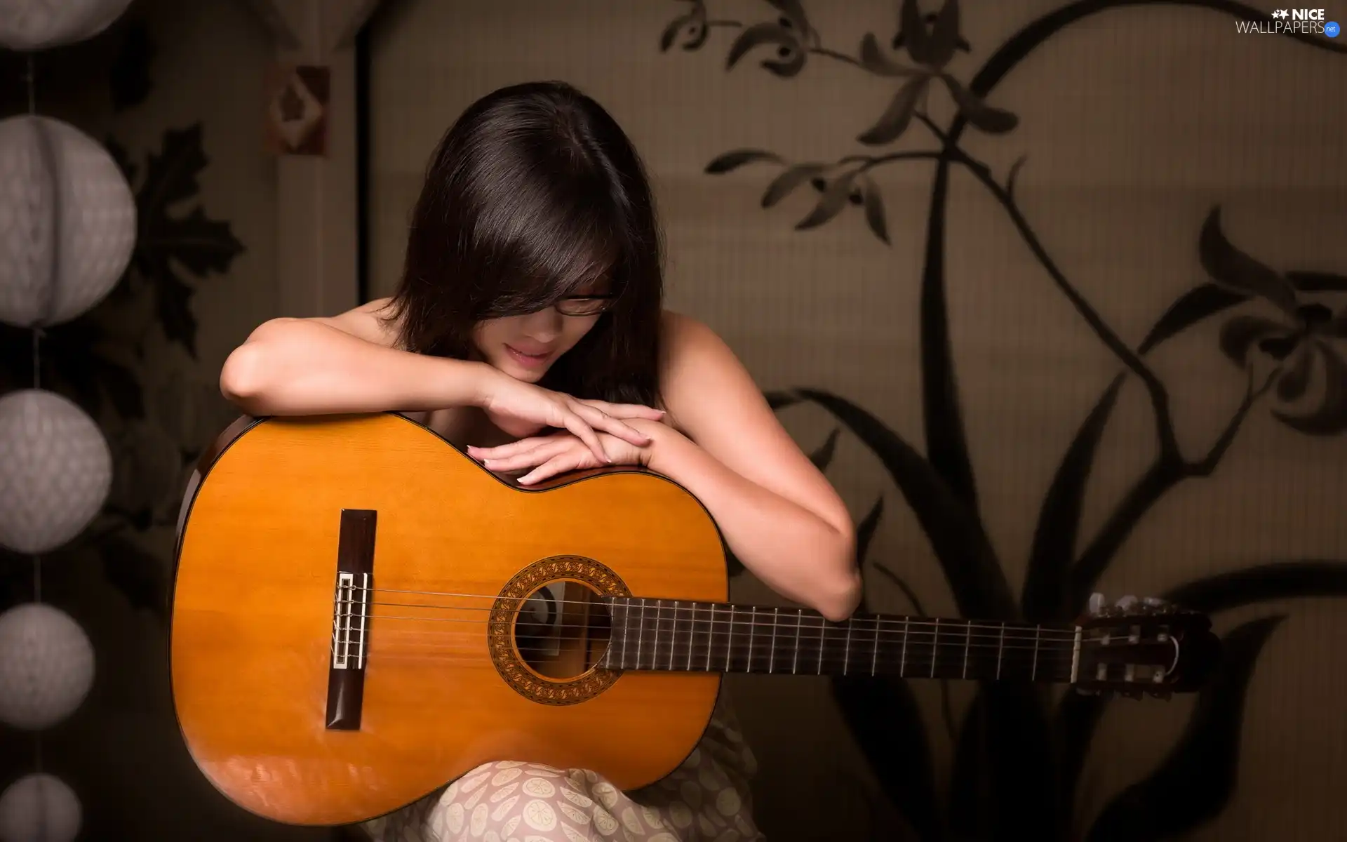 girl, Guitar