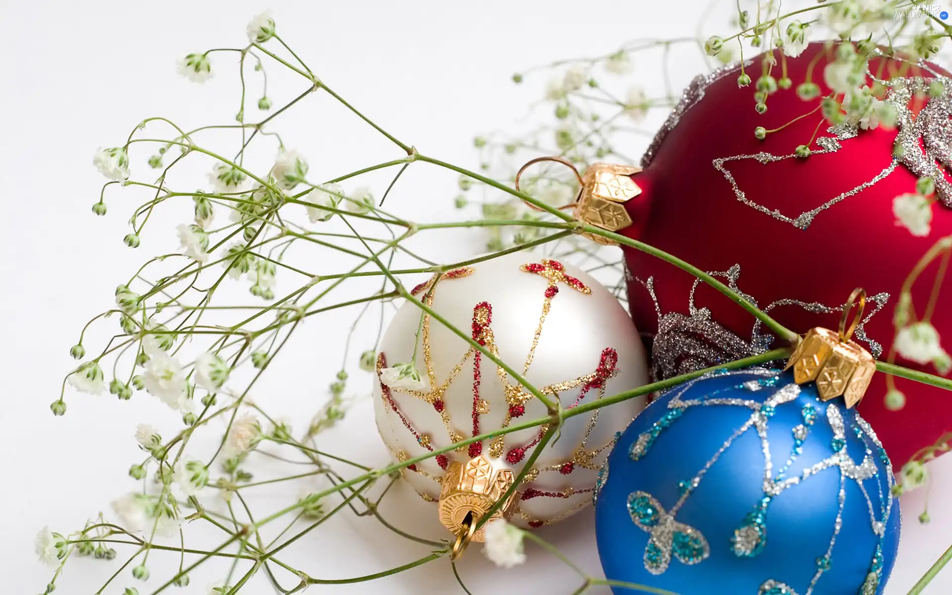 gypsophile, baubles, Twigs