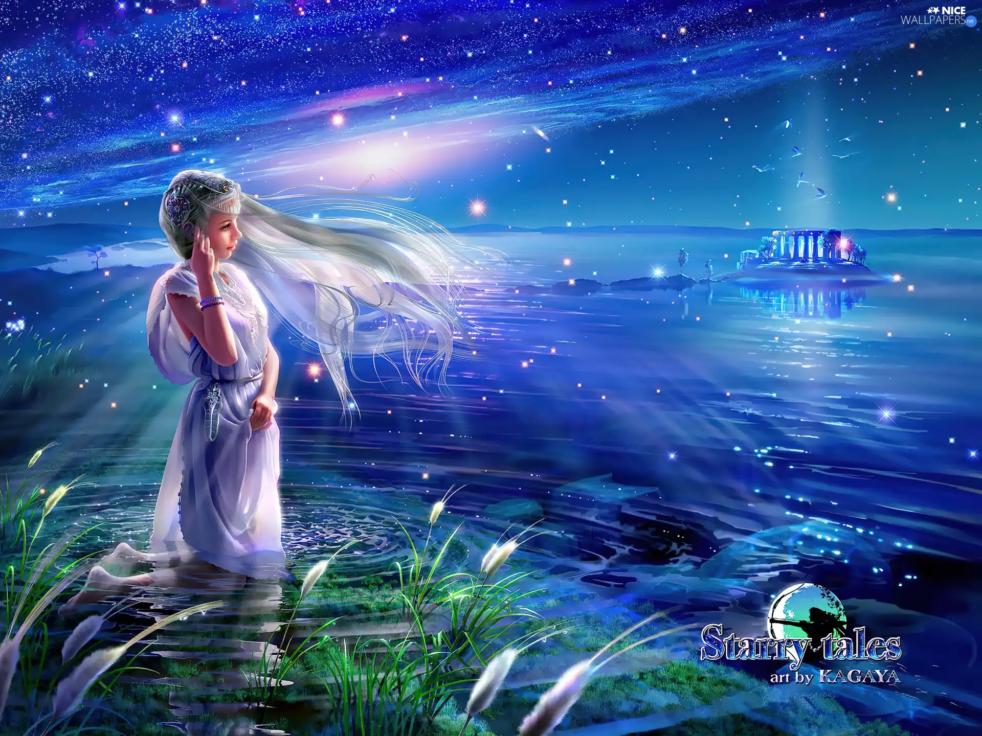 Hair, water, Kagaya, girl, graphics