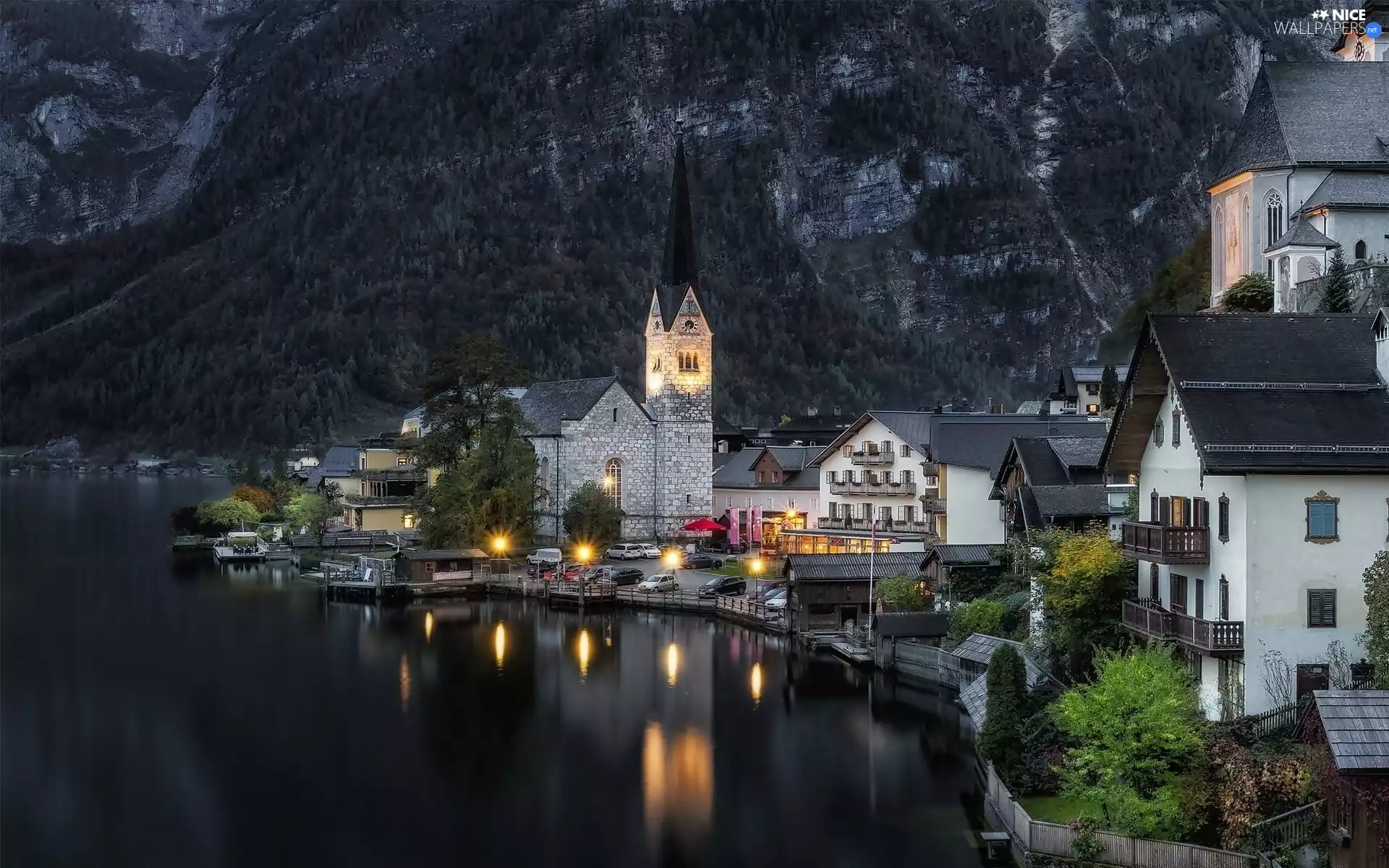 Austria, lake, Church, Hallstatt